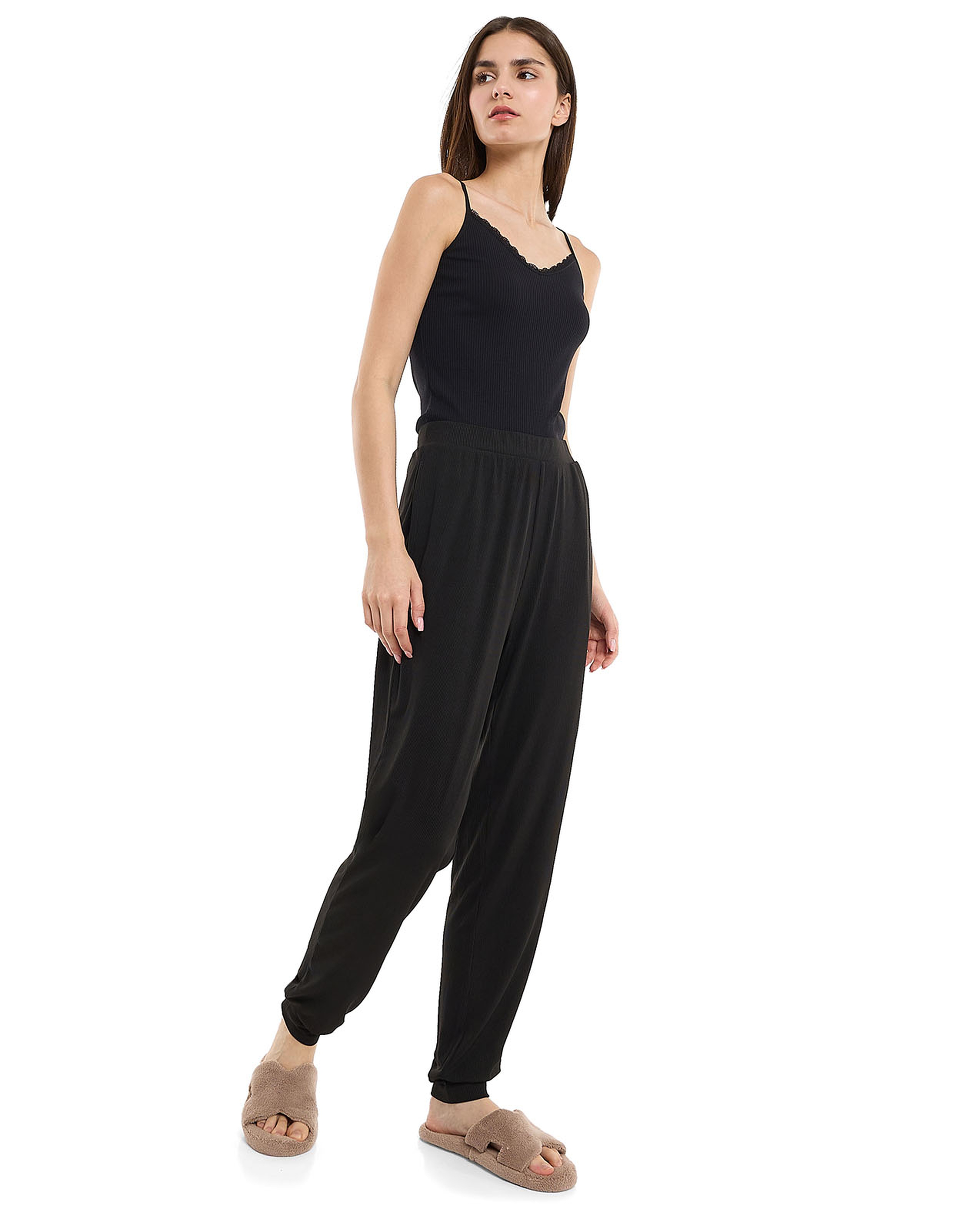 بنطال منزلي مرن بخصر مطاطي