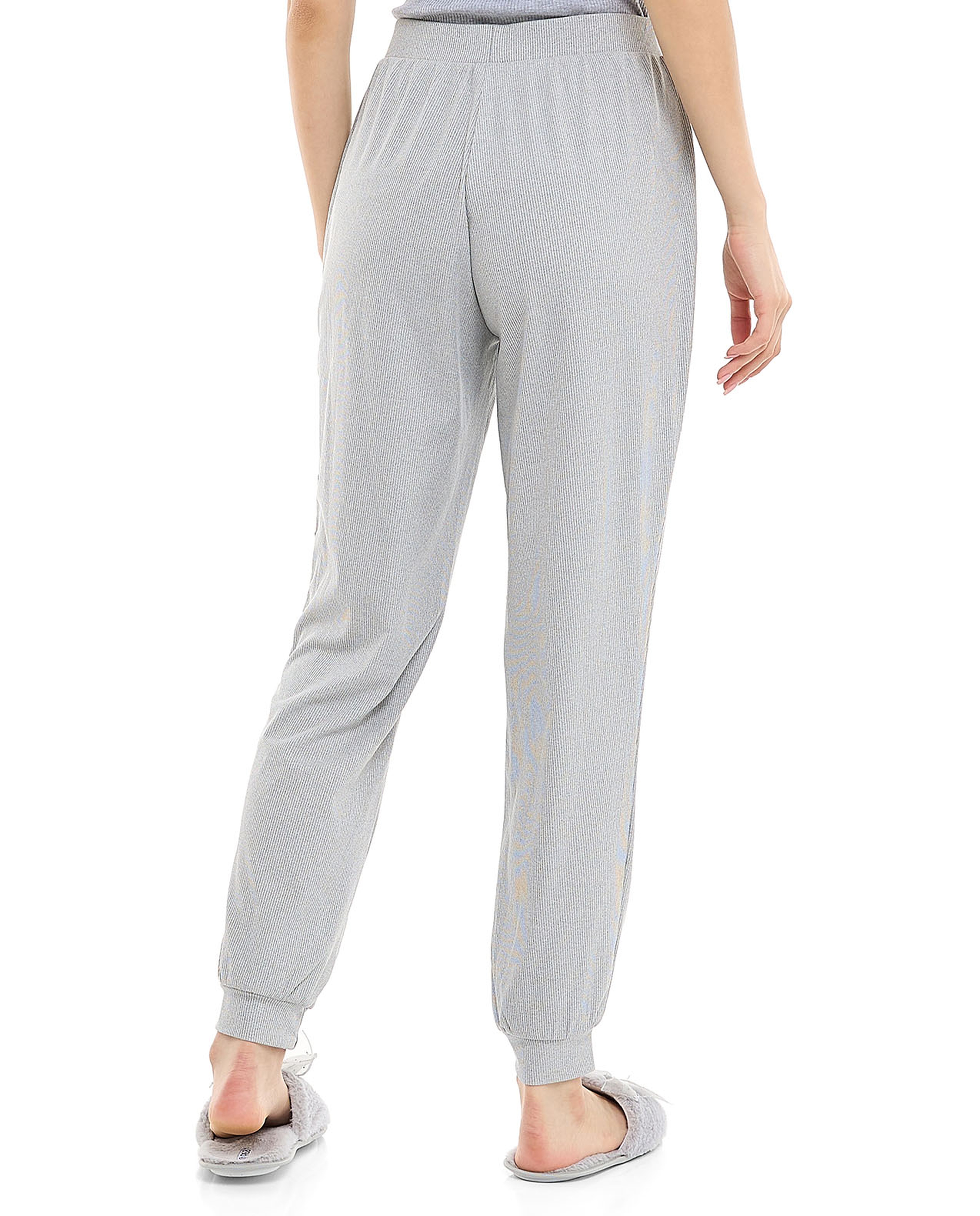 Ribbed Lounge Pants with Elastic Waist