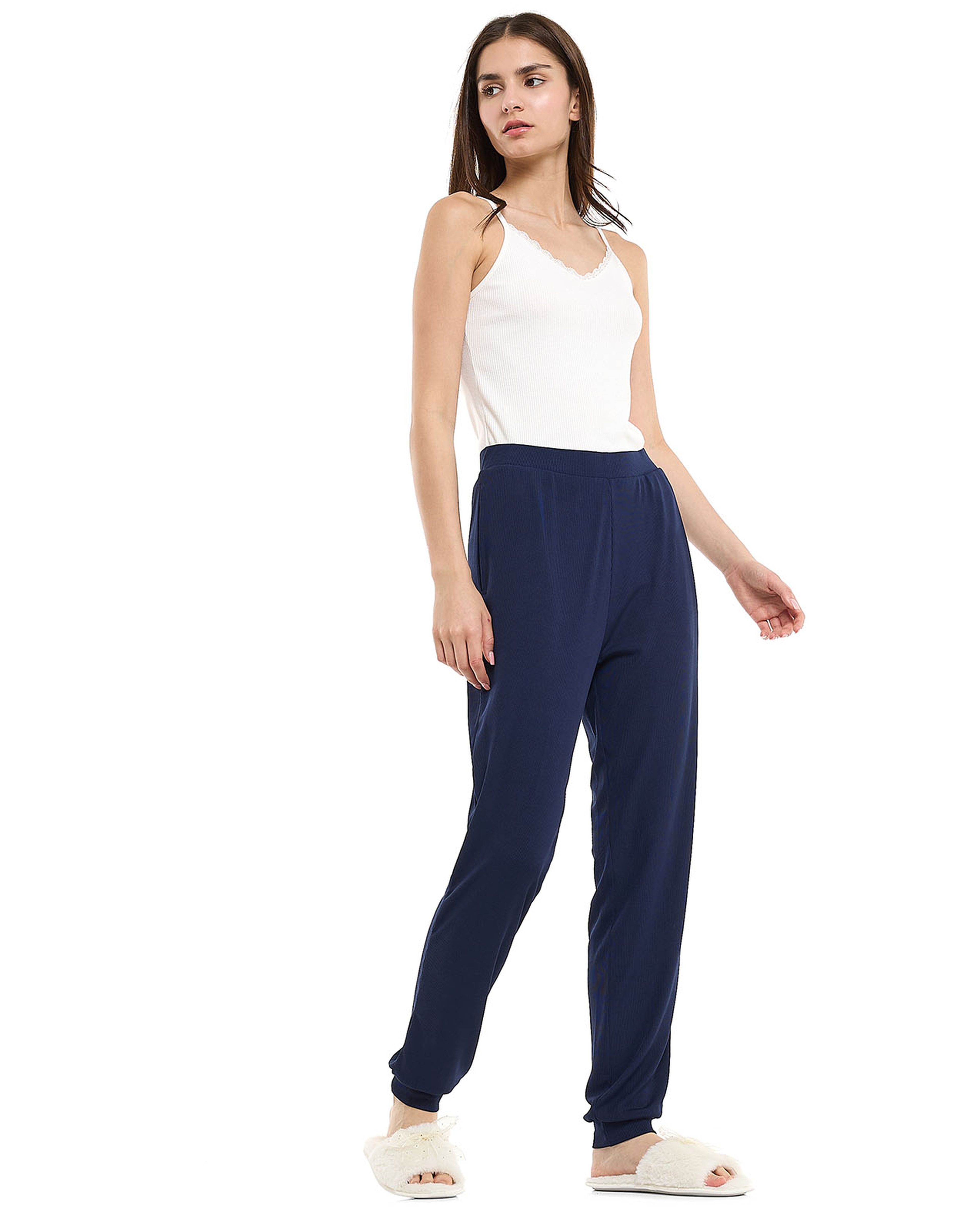 بنطال منزلي مرن بخصر مطاطي