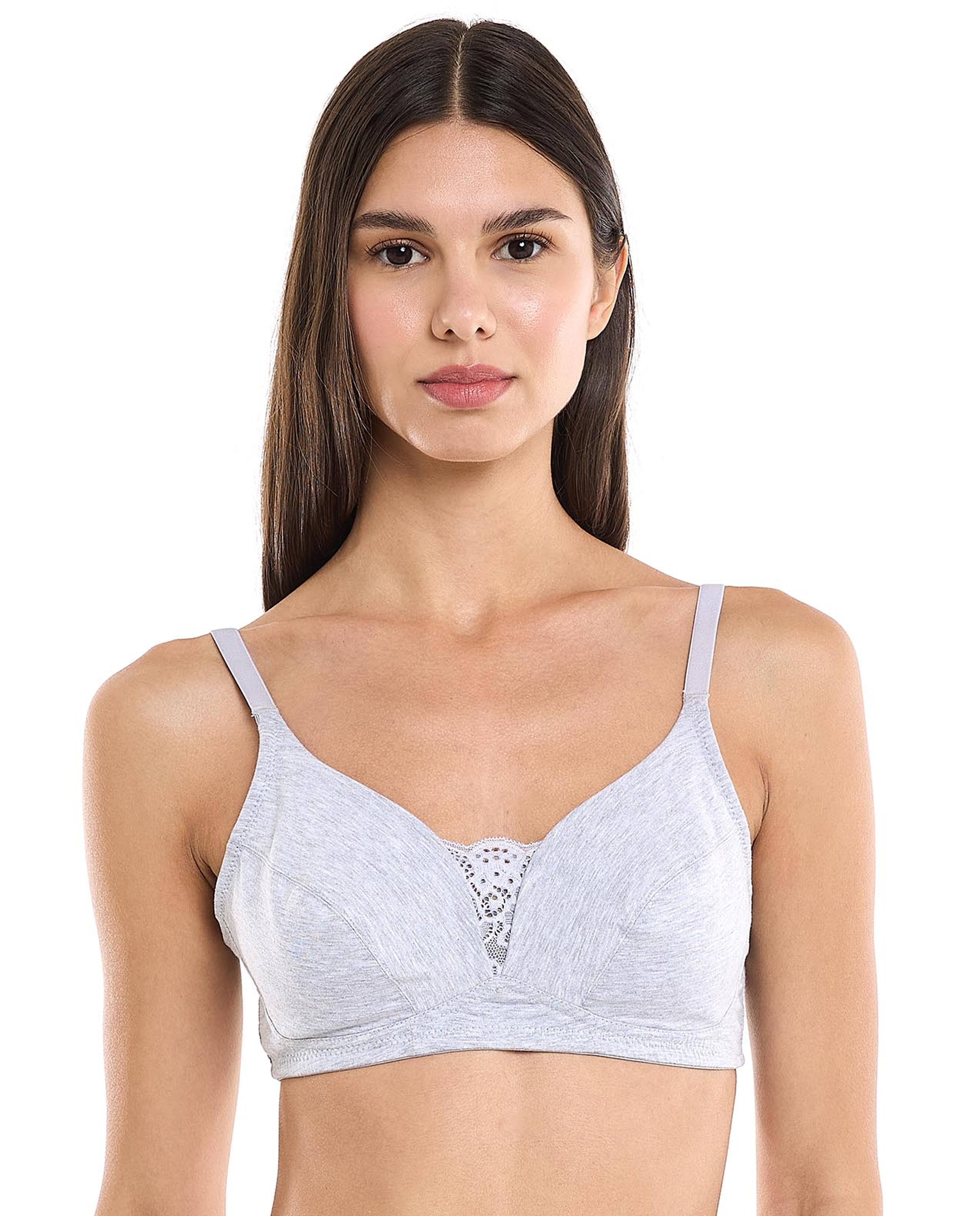 2 Pack Lace Trim Non-Padded Bras
