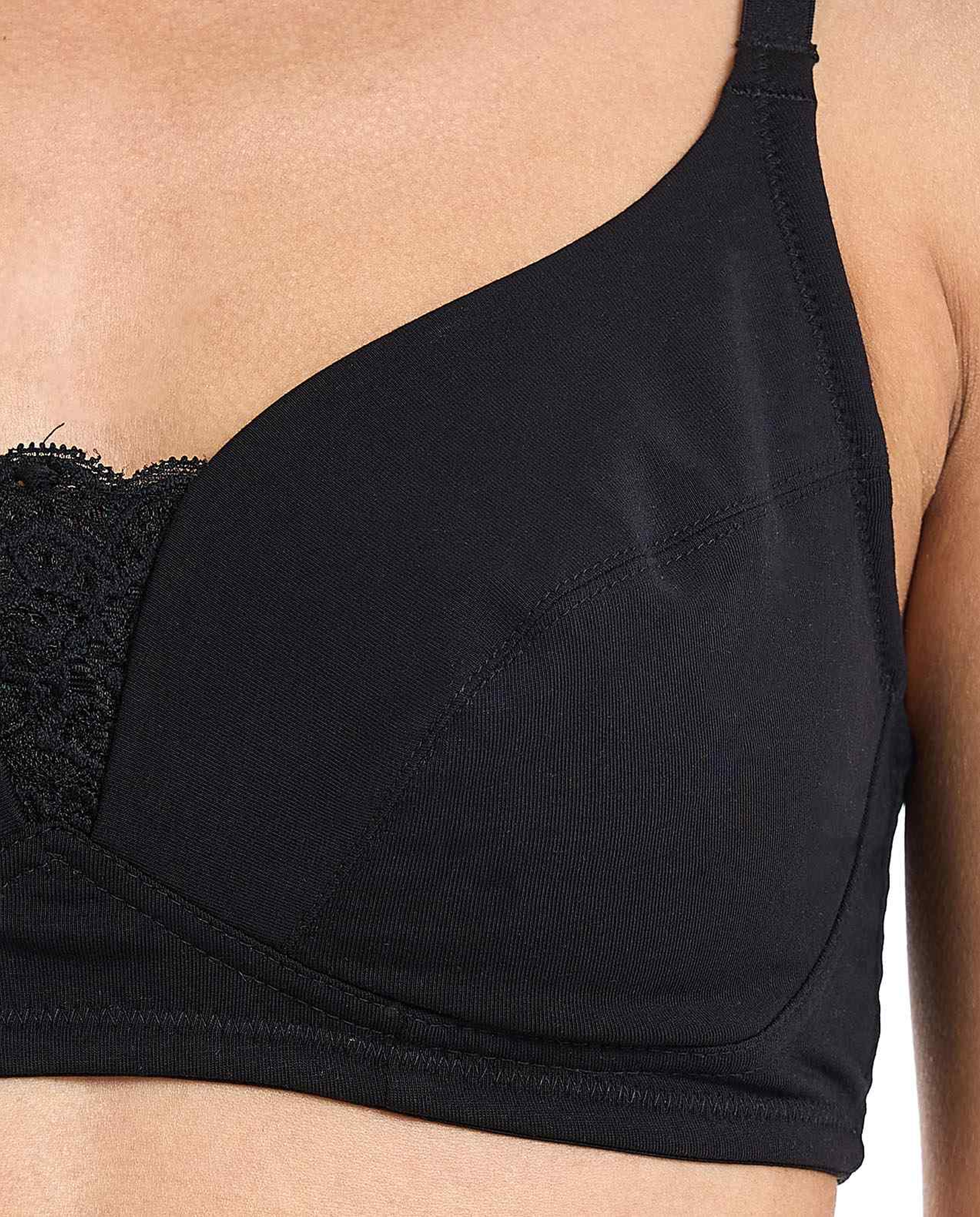 2 Pack Lace Trim Non-Padded Bras