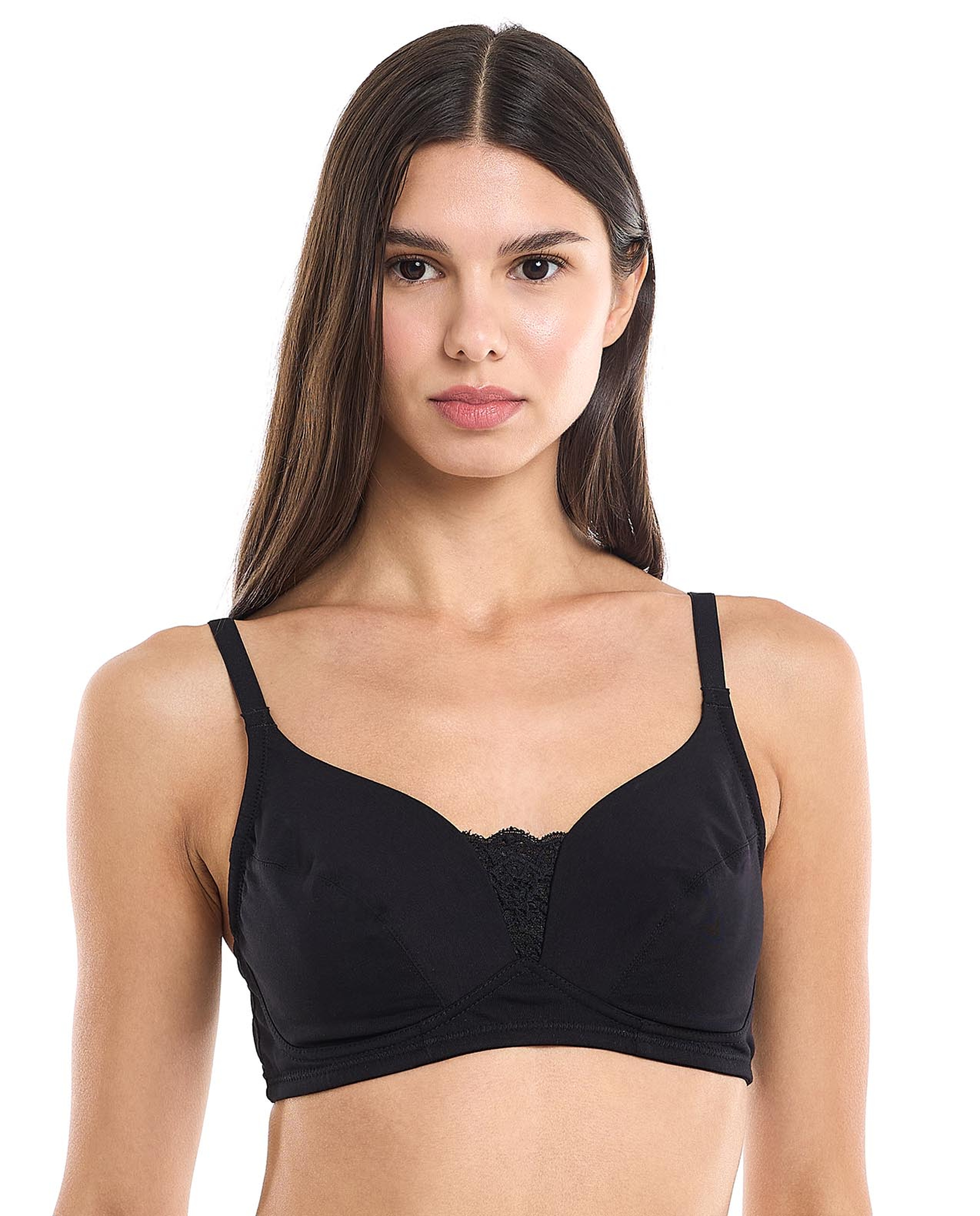 2 Pack Lace Trim Non-Padded Bras