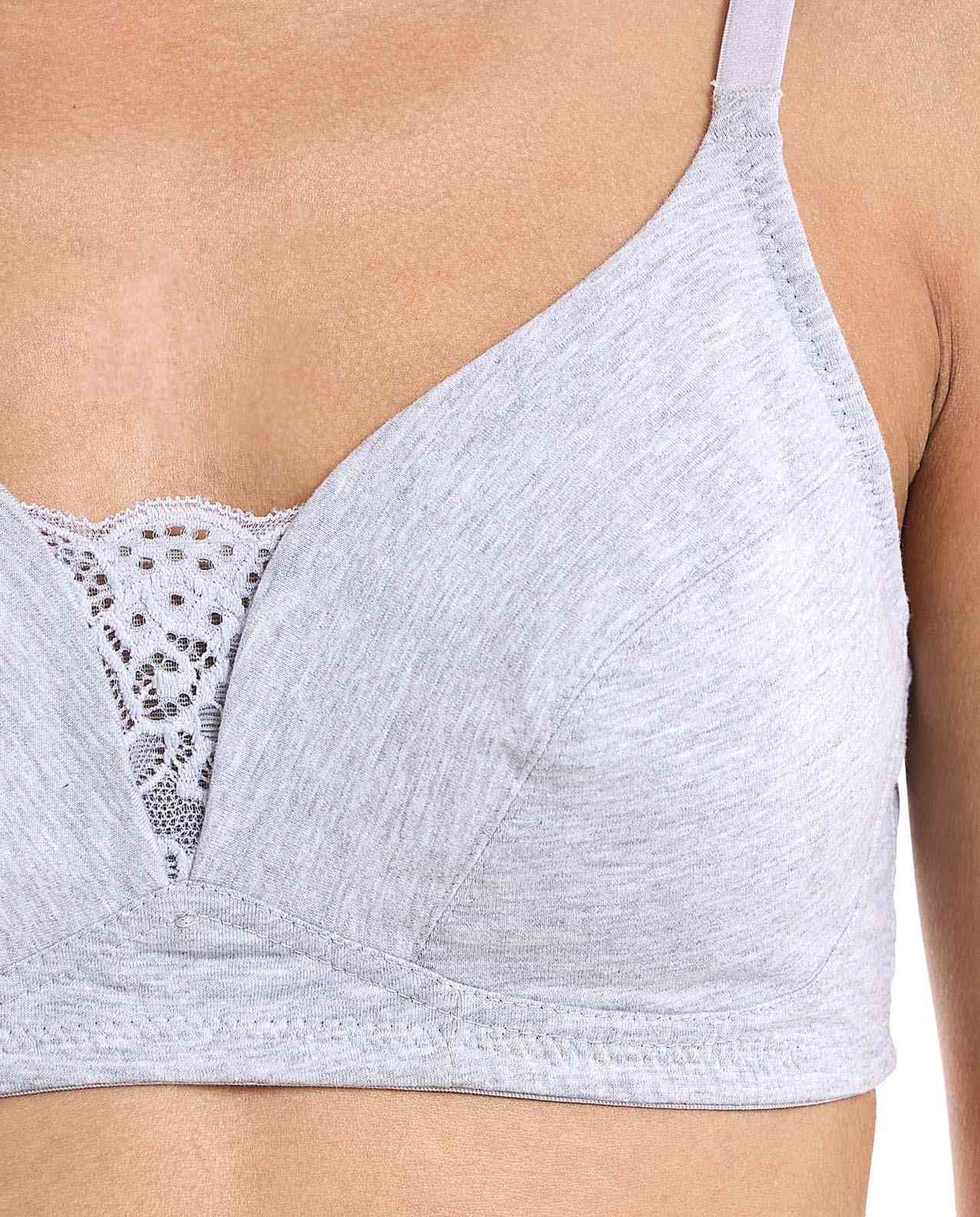 2 Pack Lace Trim Non-Padded Bras