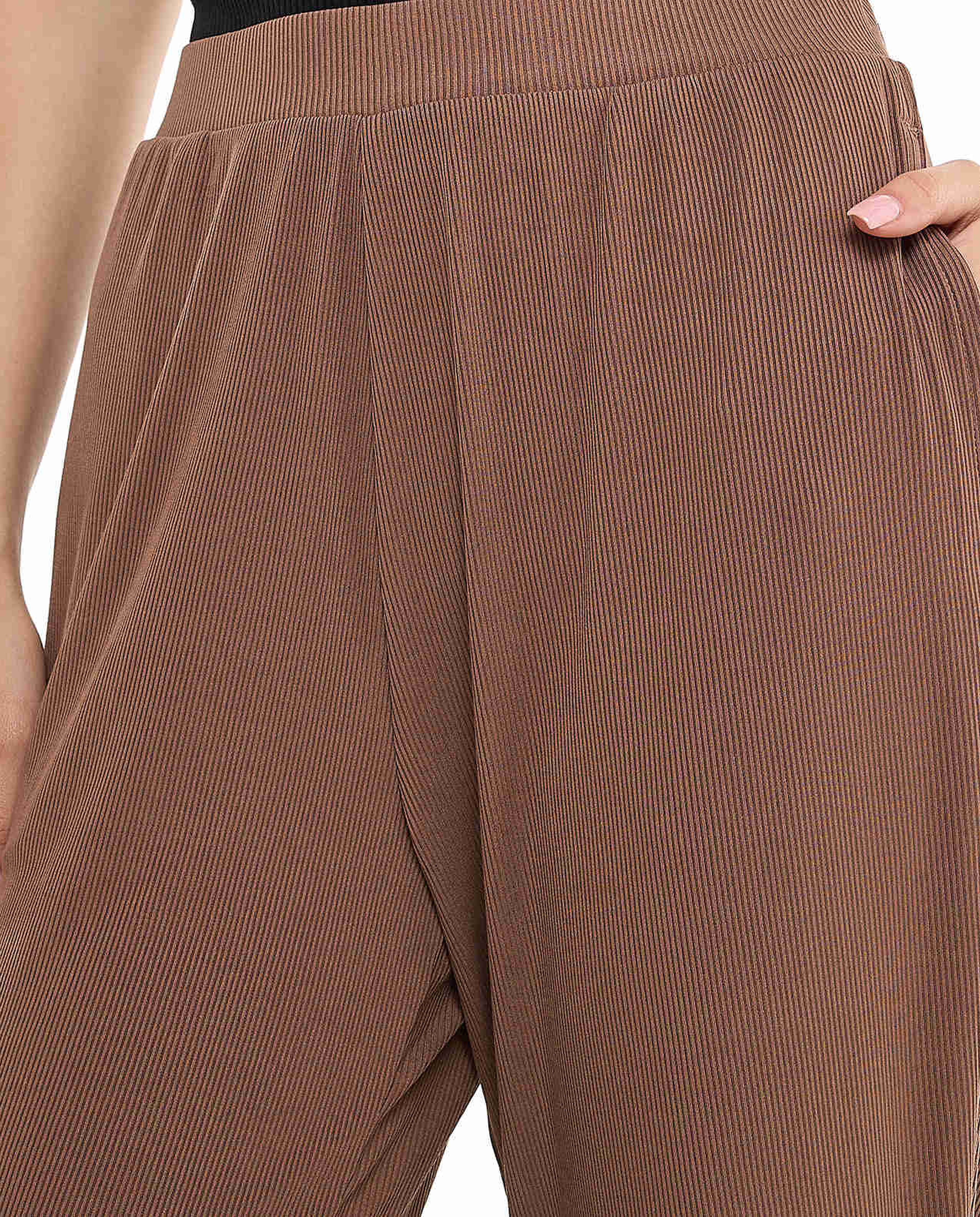 Ribbed Lounge Pants with Elastic Waist