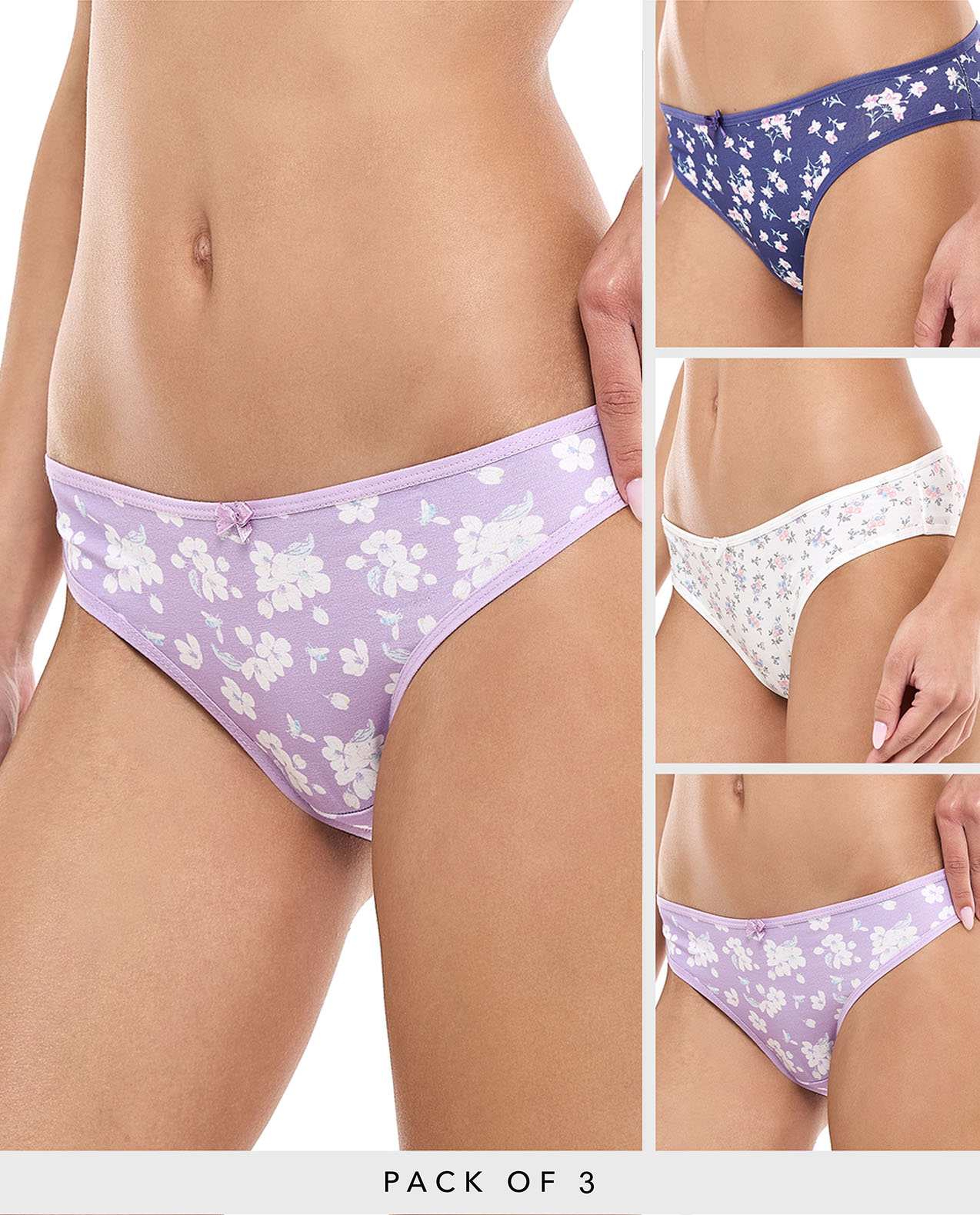 3 Pack Printed Bikini Briefs