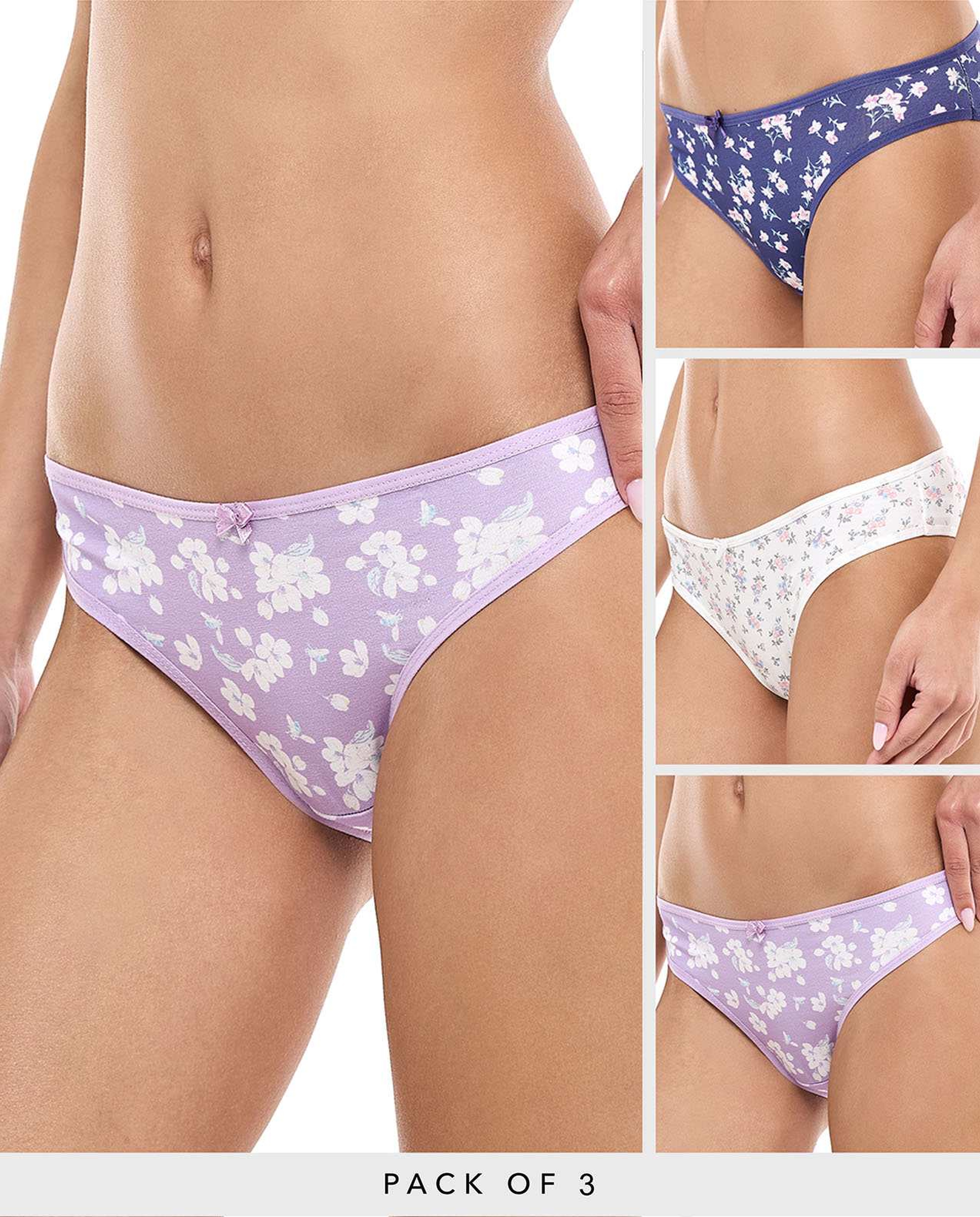 3 Pack Printed Bikini Briefs