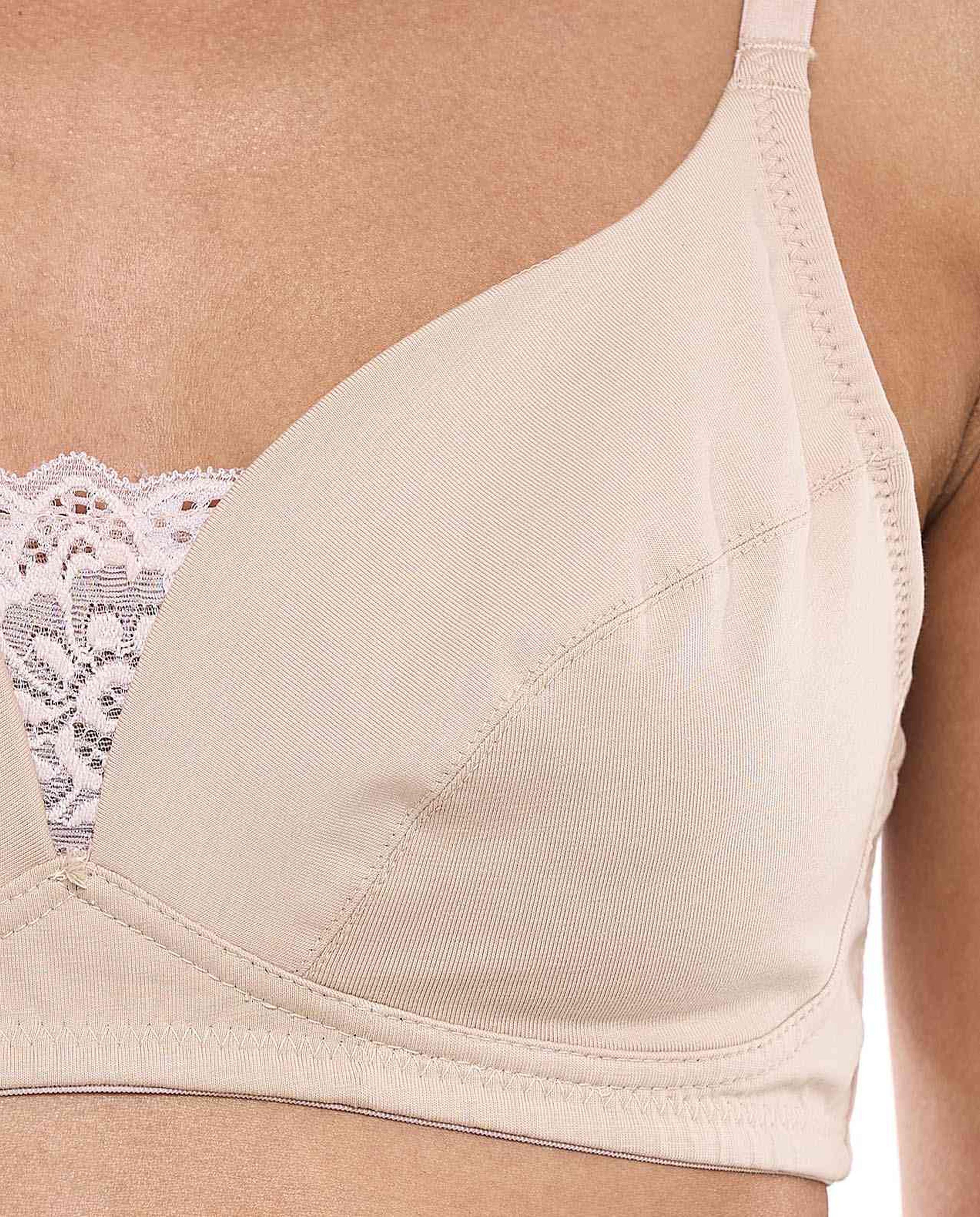 2 Pack Lace Trim Non-Padded Bras