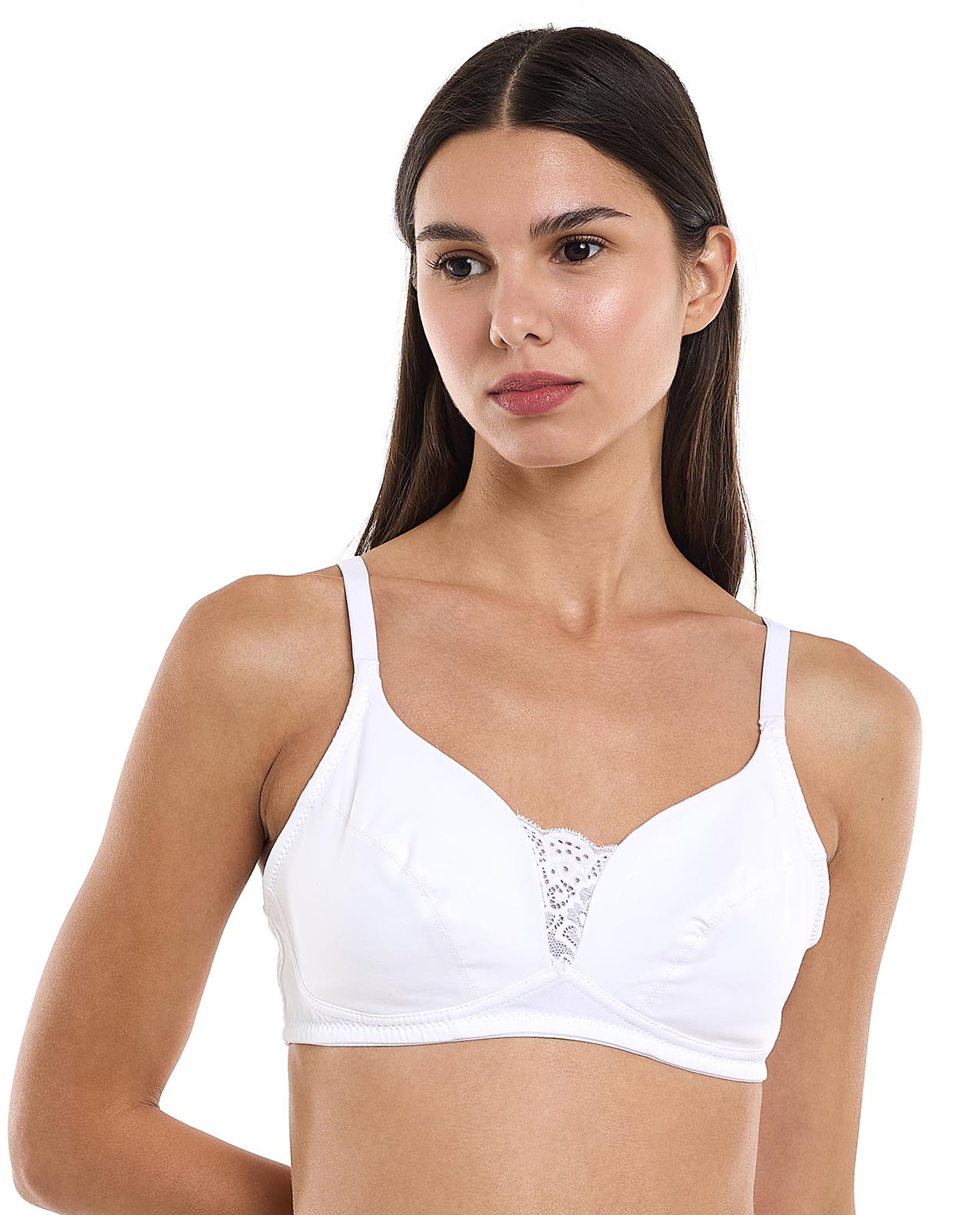 2 Pack Lace Trim Non-Padded Bras