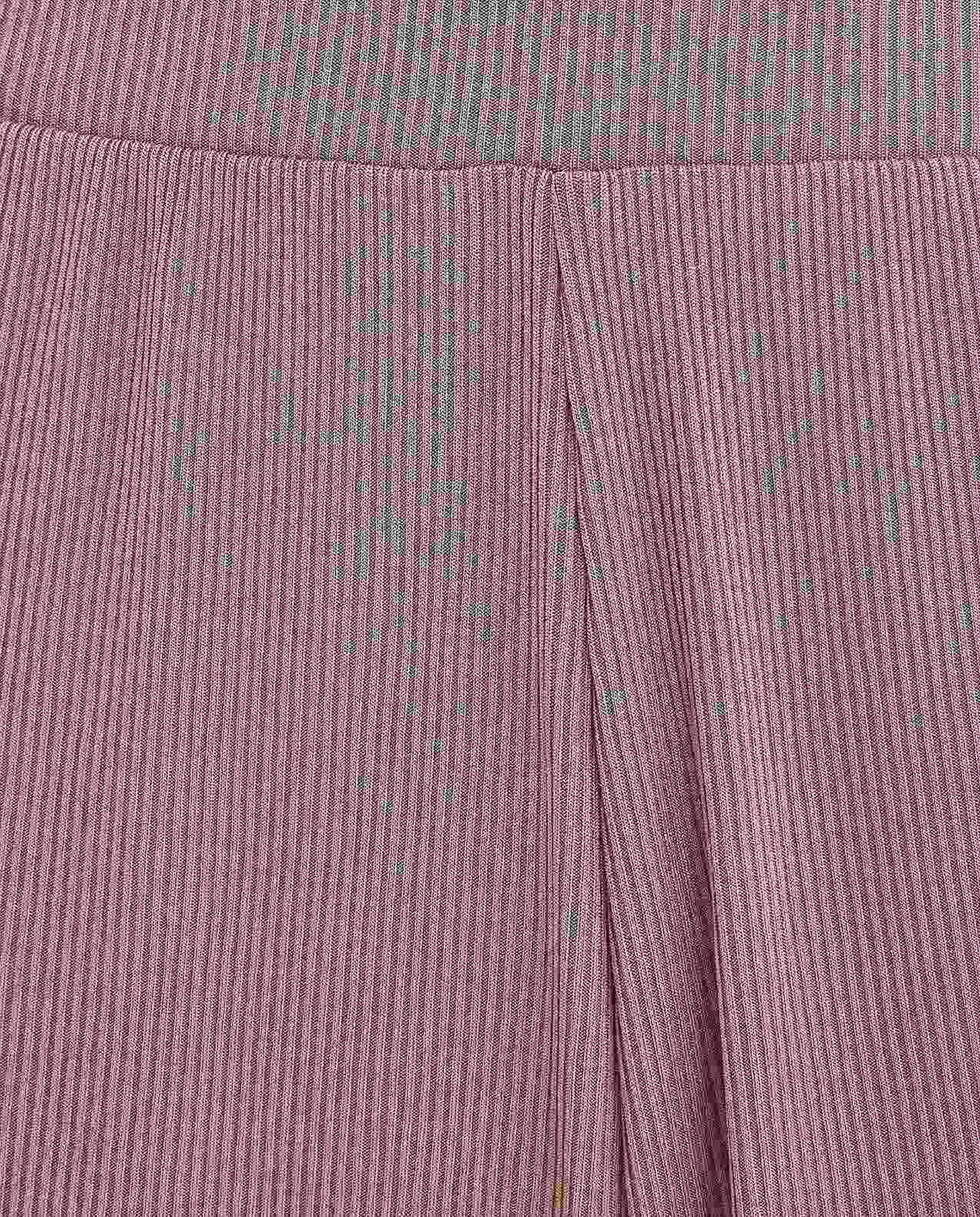 Ribbed Lounge Pants with Elastic Waist