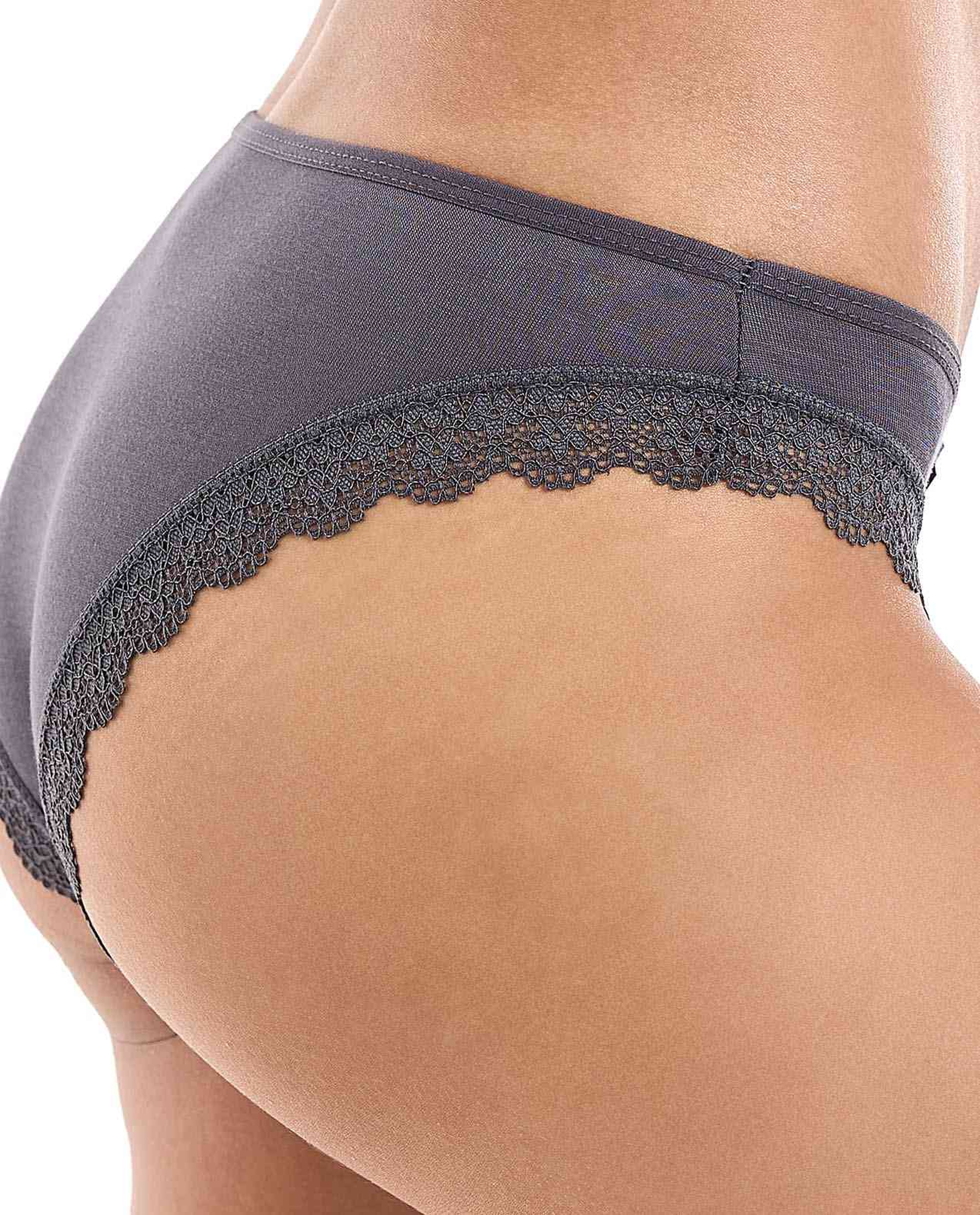 3 Pack Lace Trim Brazilian Briefs