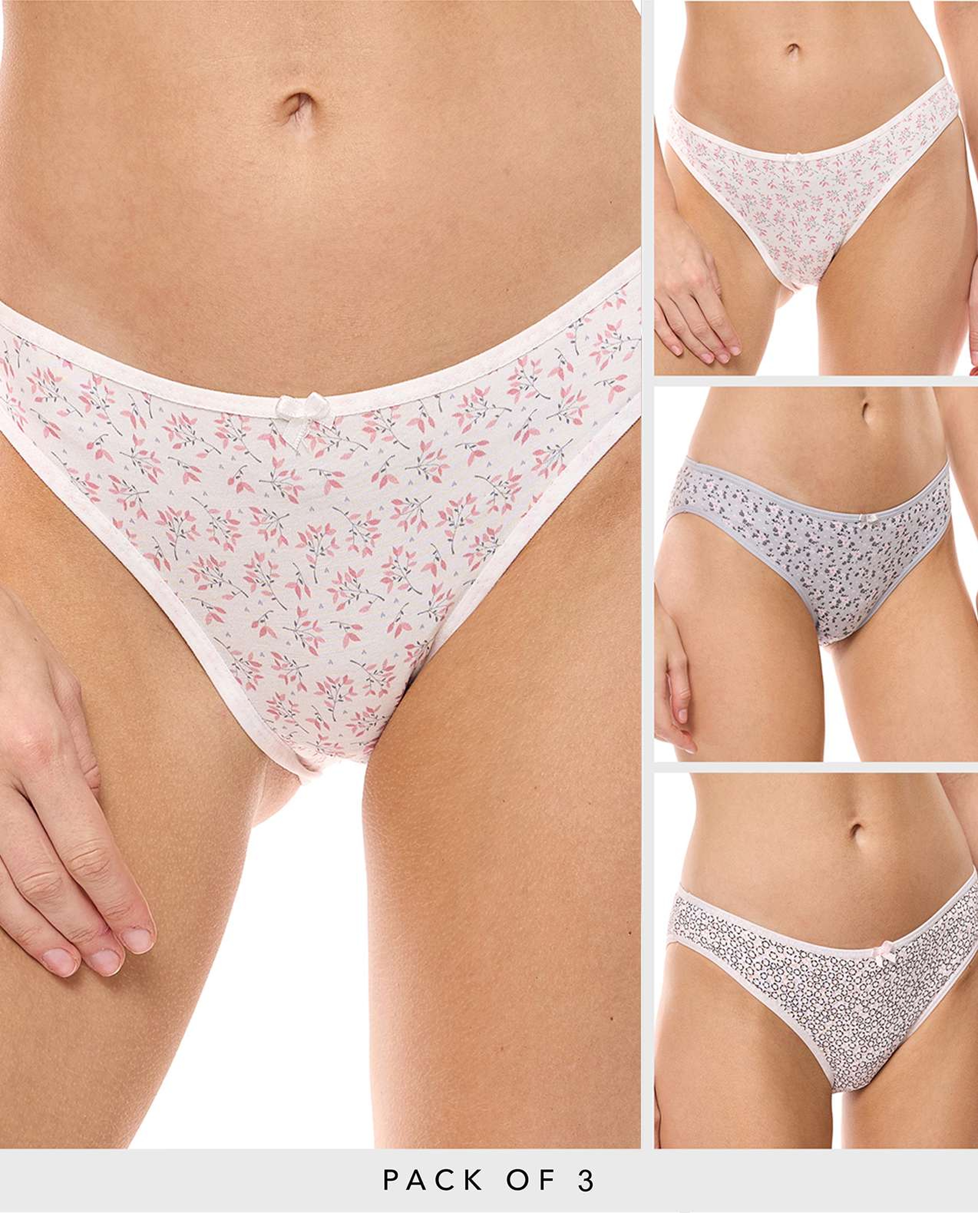 3 Pack Printed Bikini Briefs