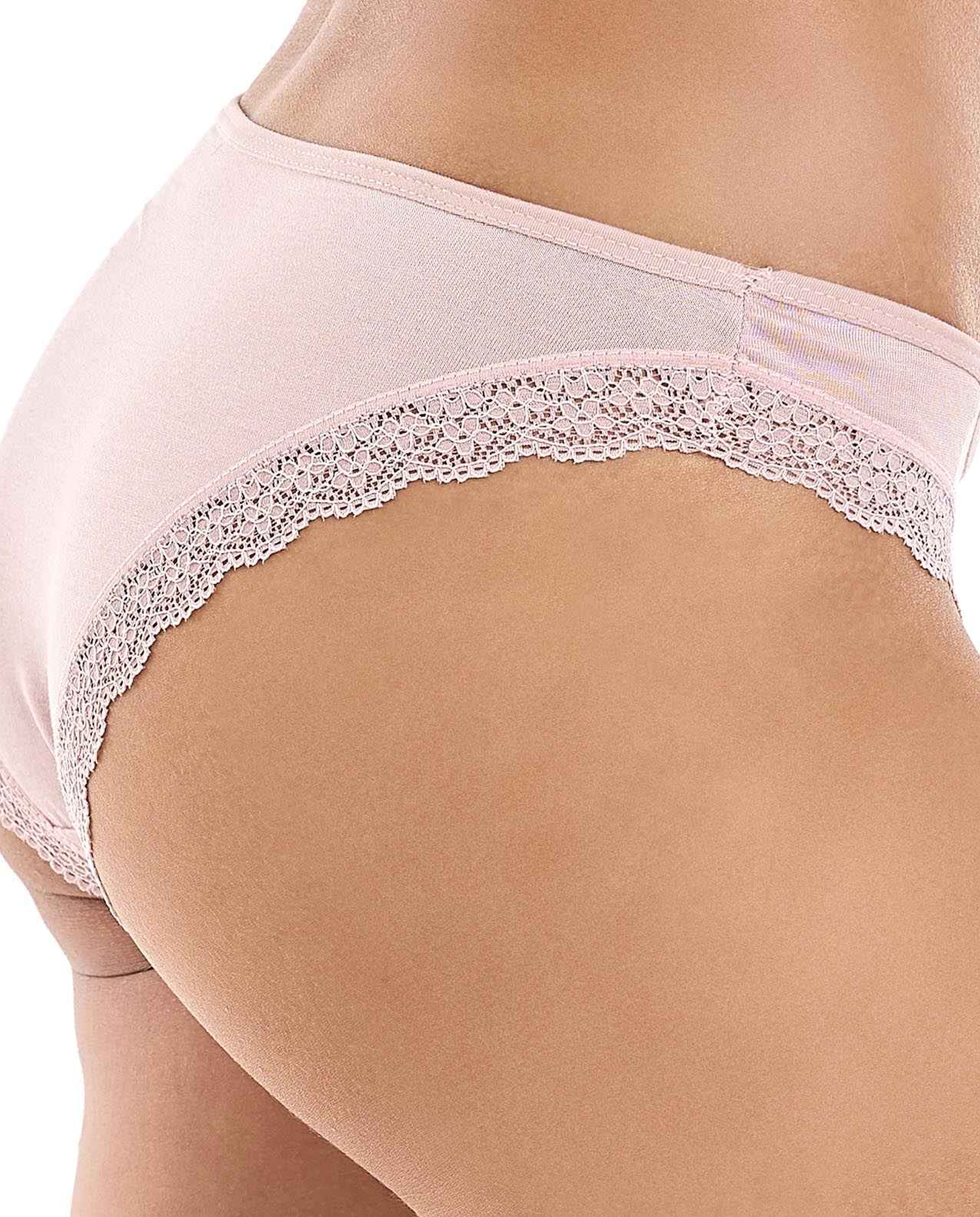 3 Pack Lace Trim Brazilian Briefs