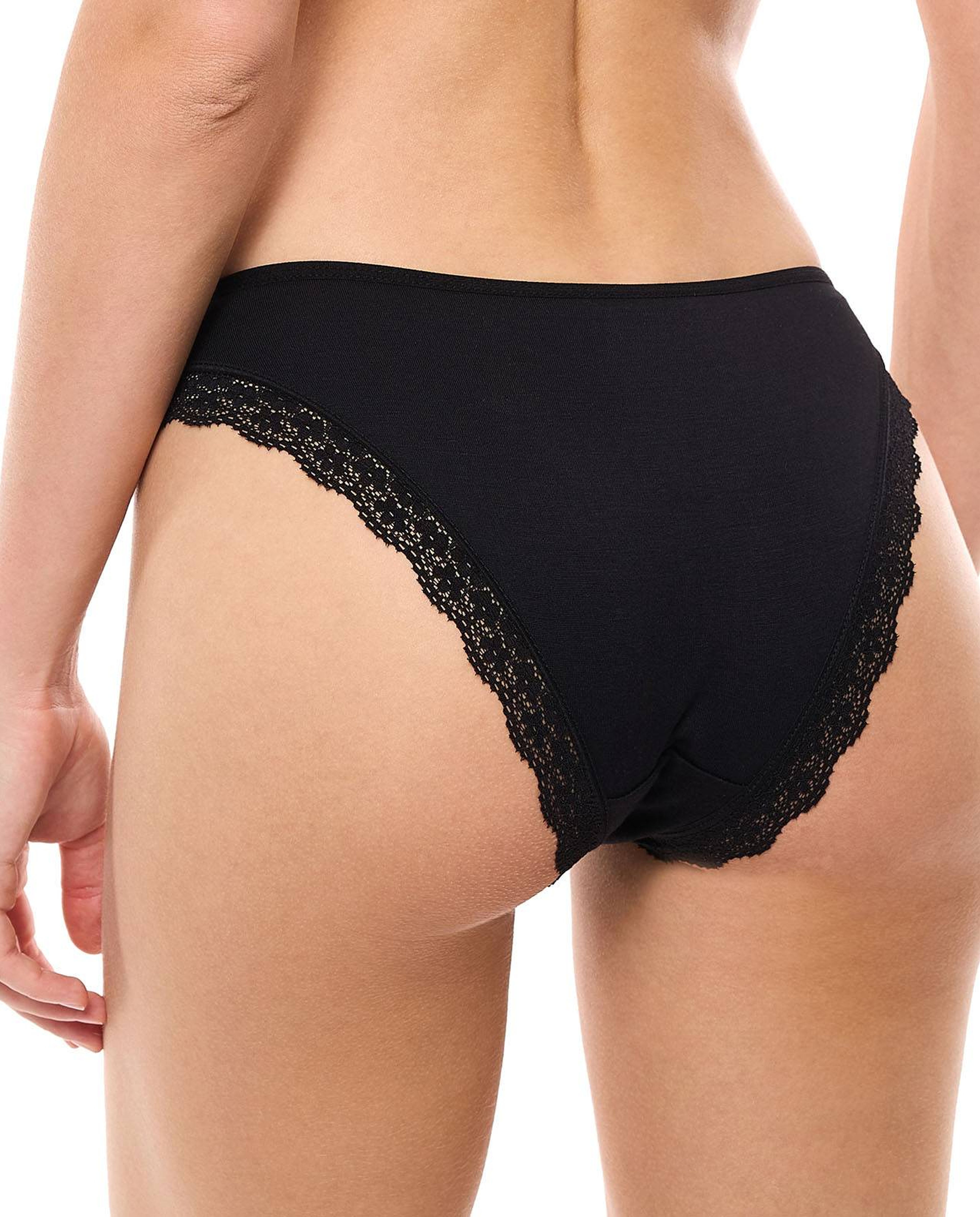 3 Pack Lace Trim Brazilian Briefs