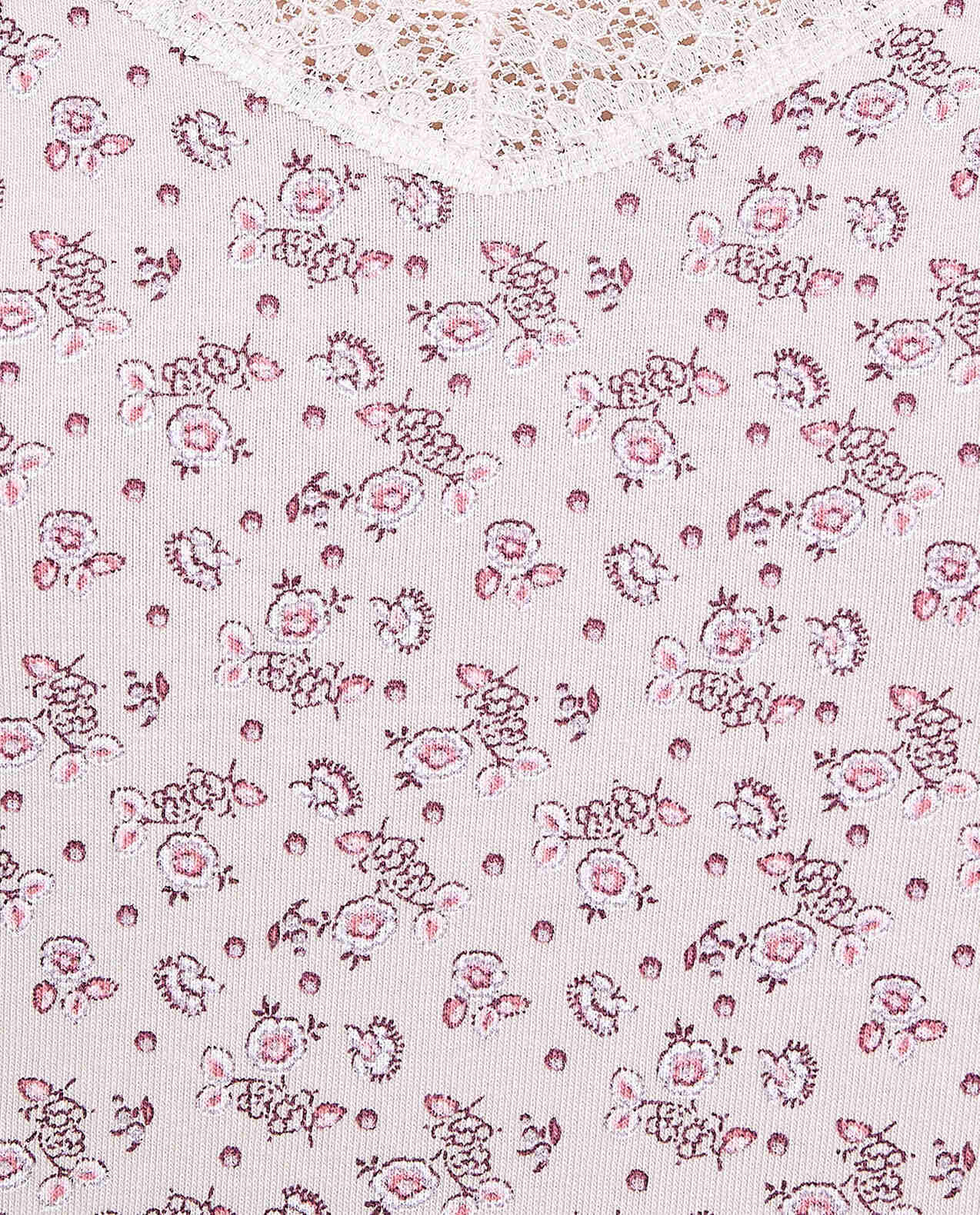 Printed Lace Trim Camisole with V-Neck