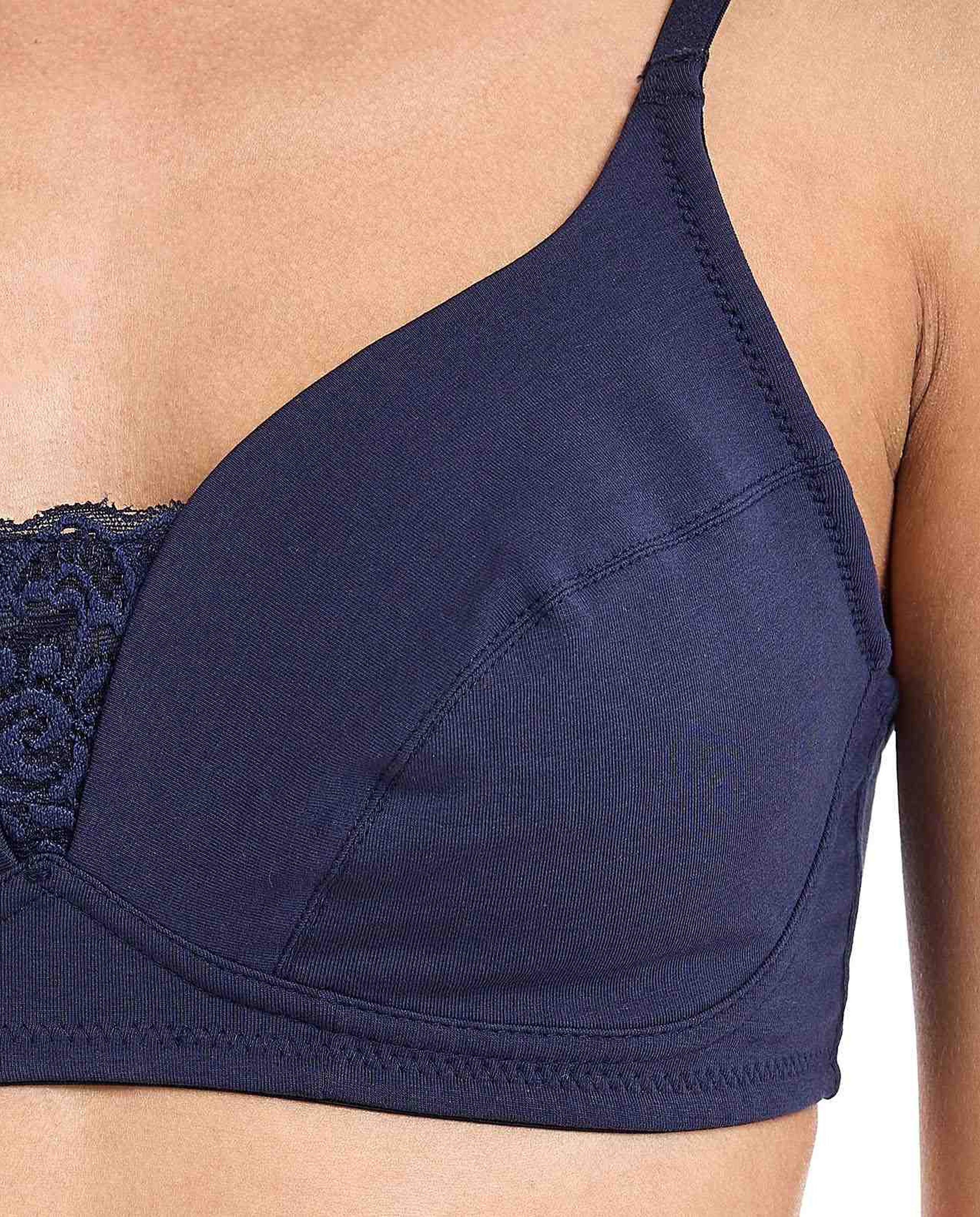 2 Pack Lace Trim Non-Padded Bras