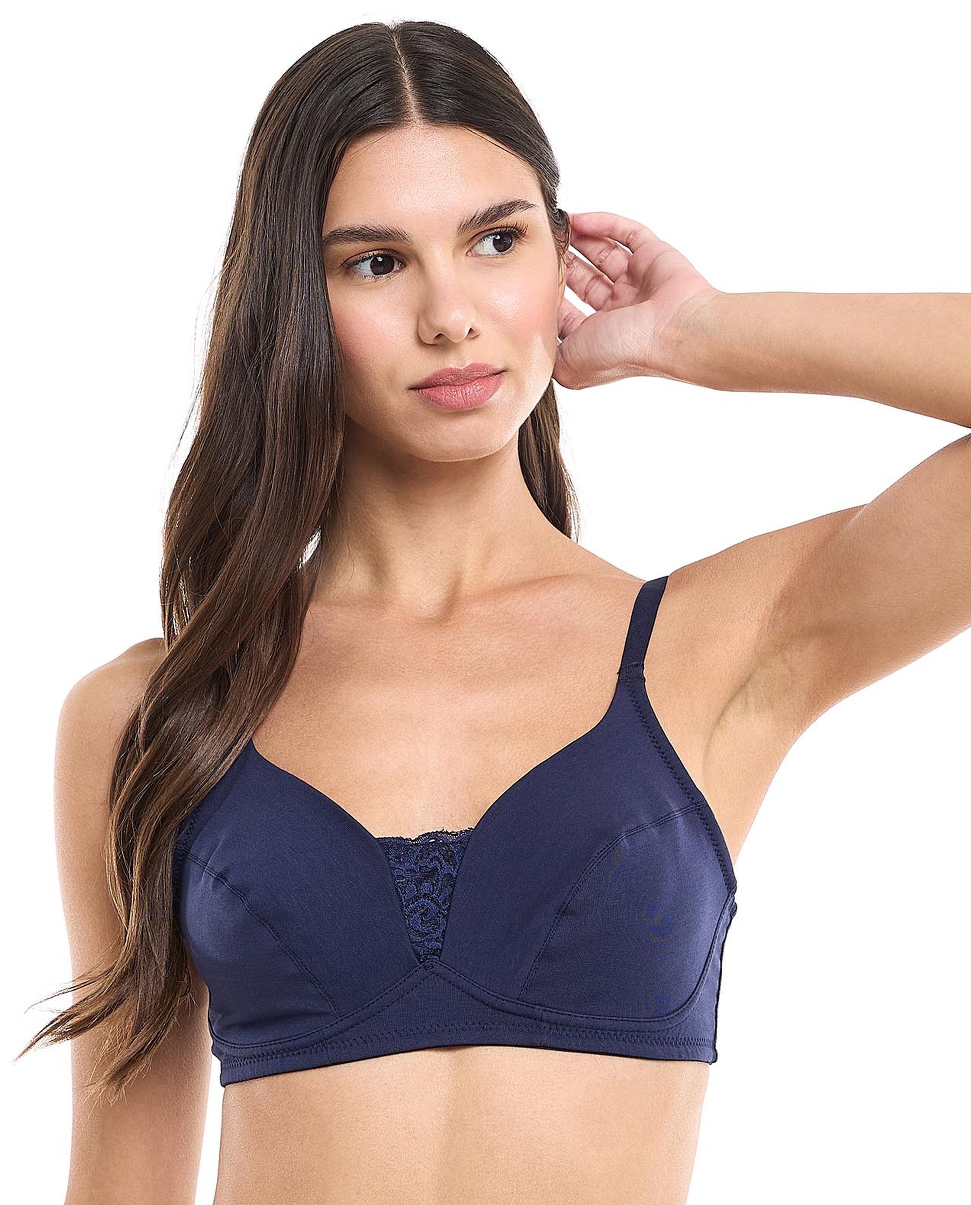 2 Pack Lace Trim Non-Padded Bras