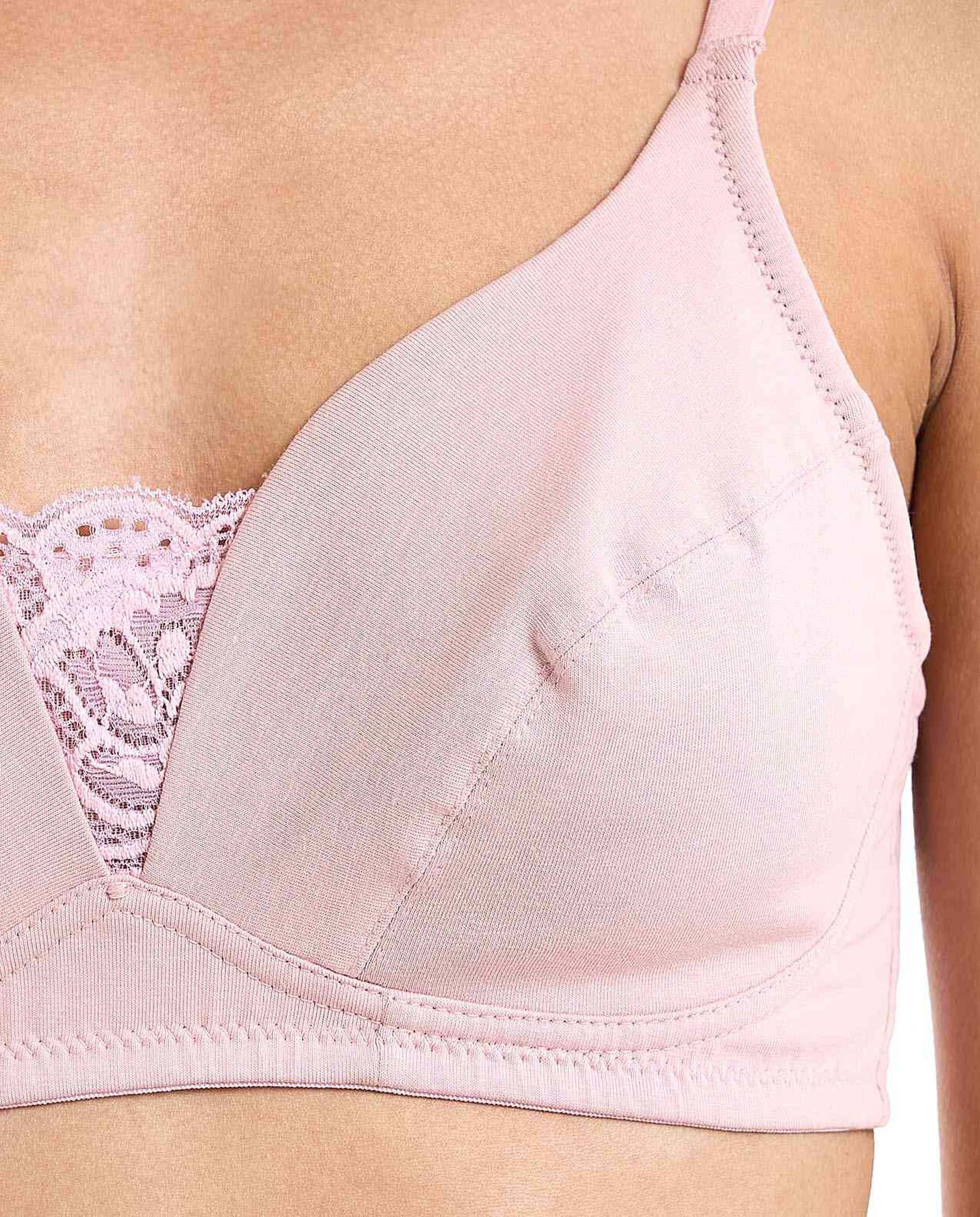 2 Pack Lace Trim Non-Padded Bras