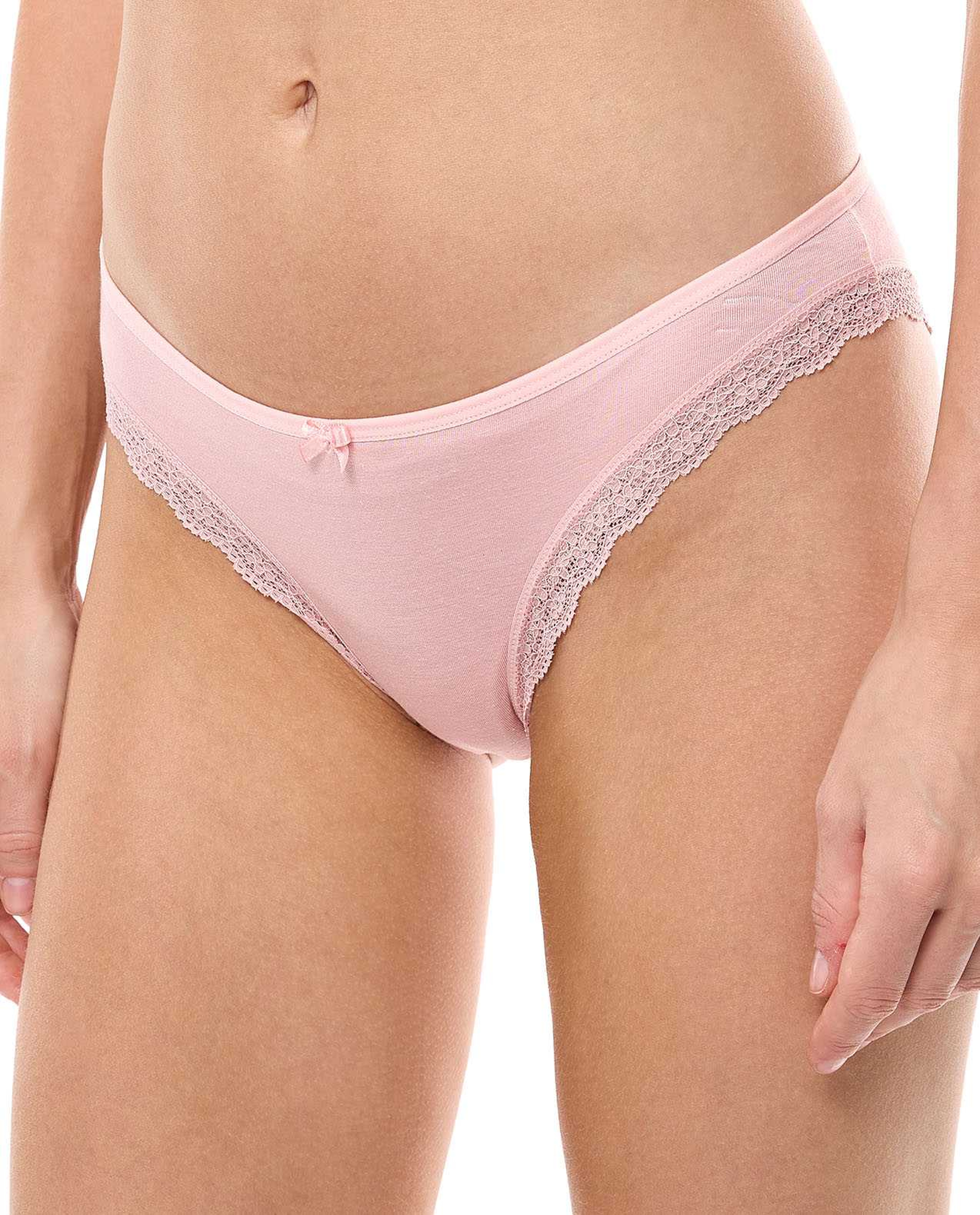 3 Pack Lace Trim Brazilian Briefs