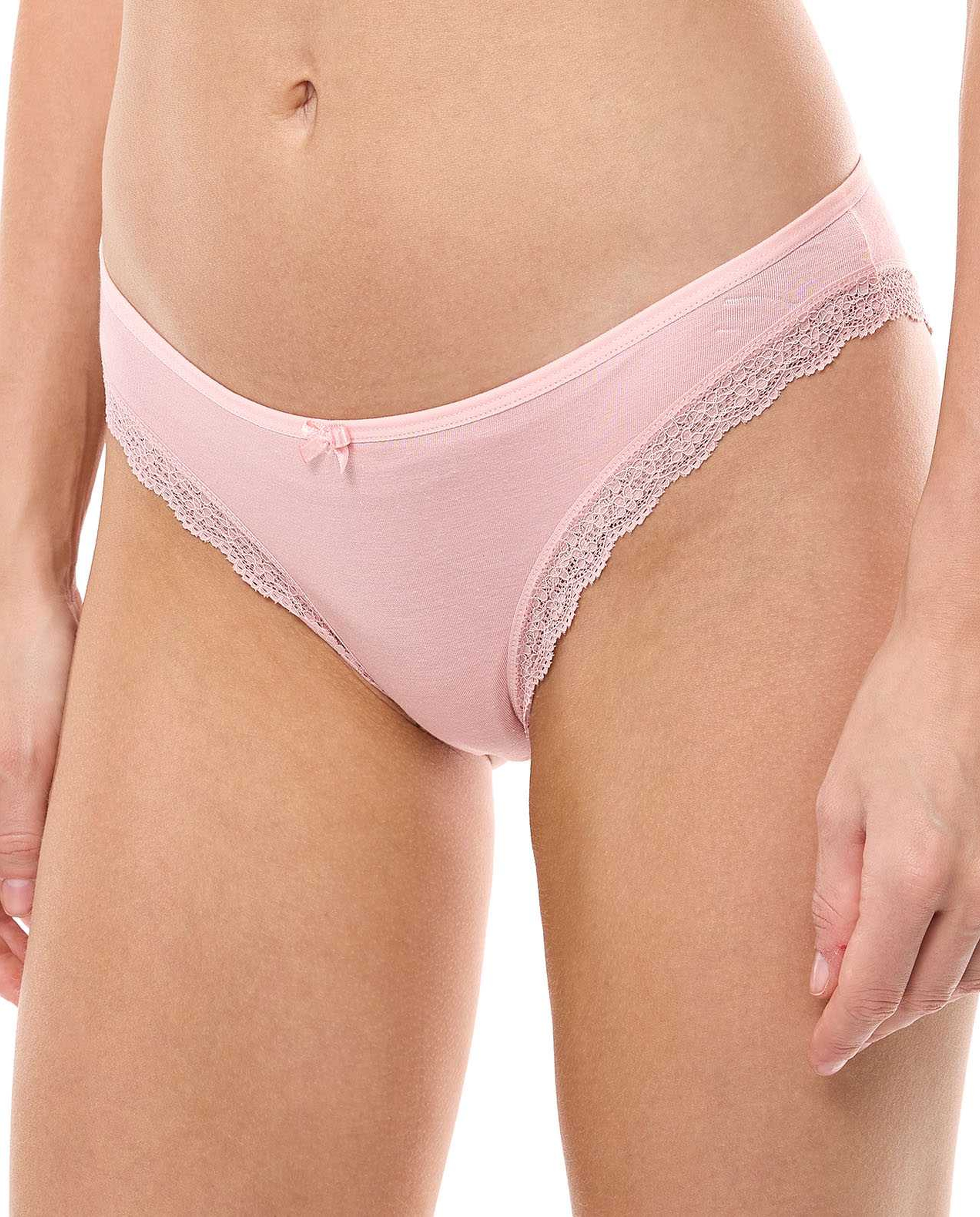 3 Pack Lace Trim Brazilian Briefs