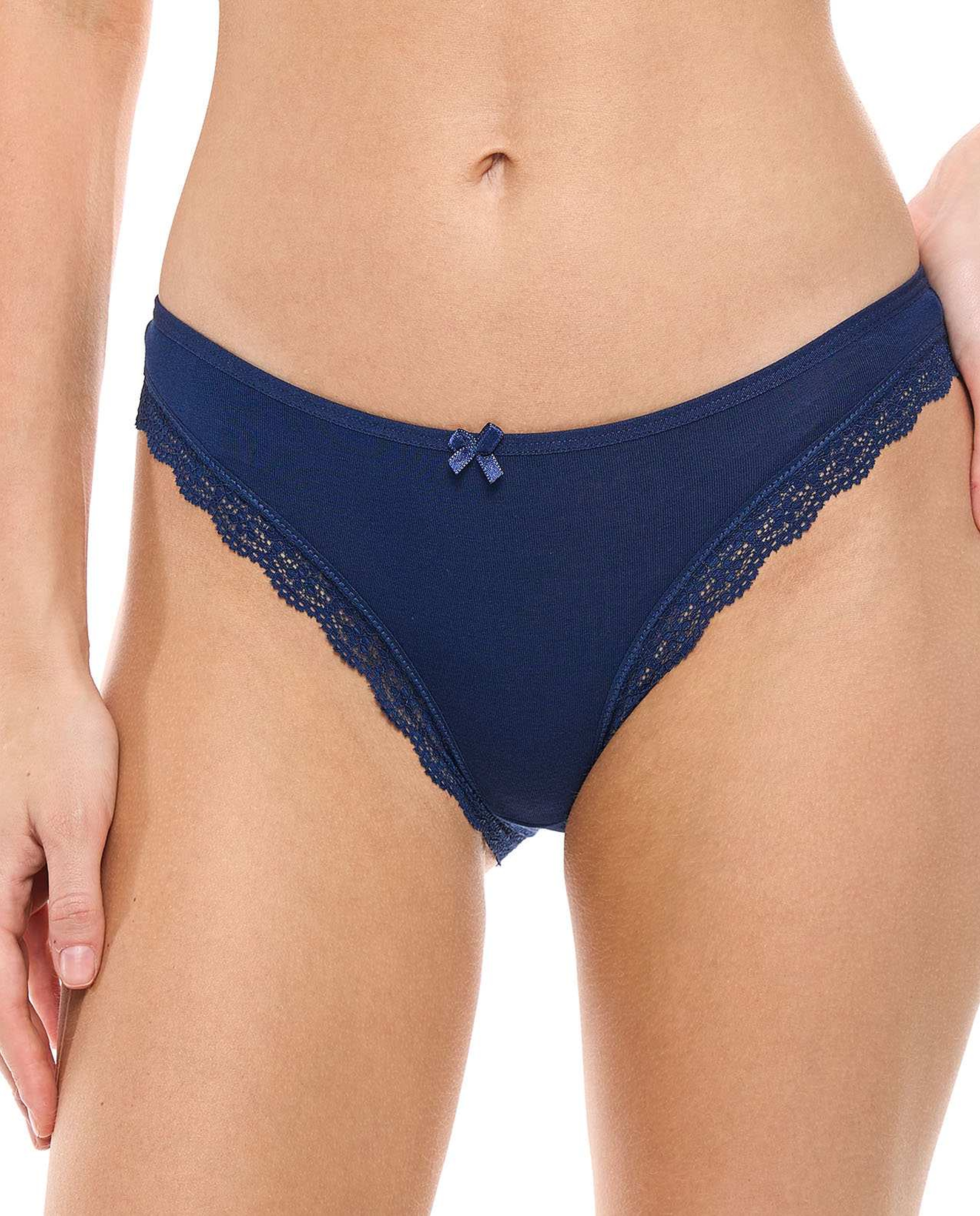 3 Pack Lace Trim Brazilian Briefs