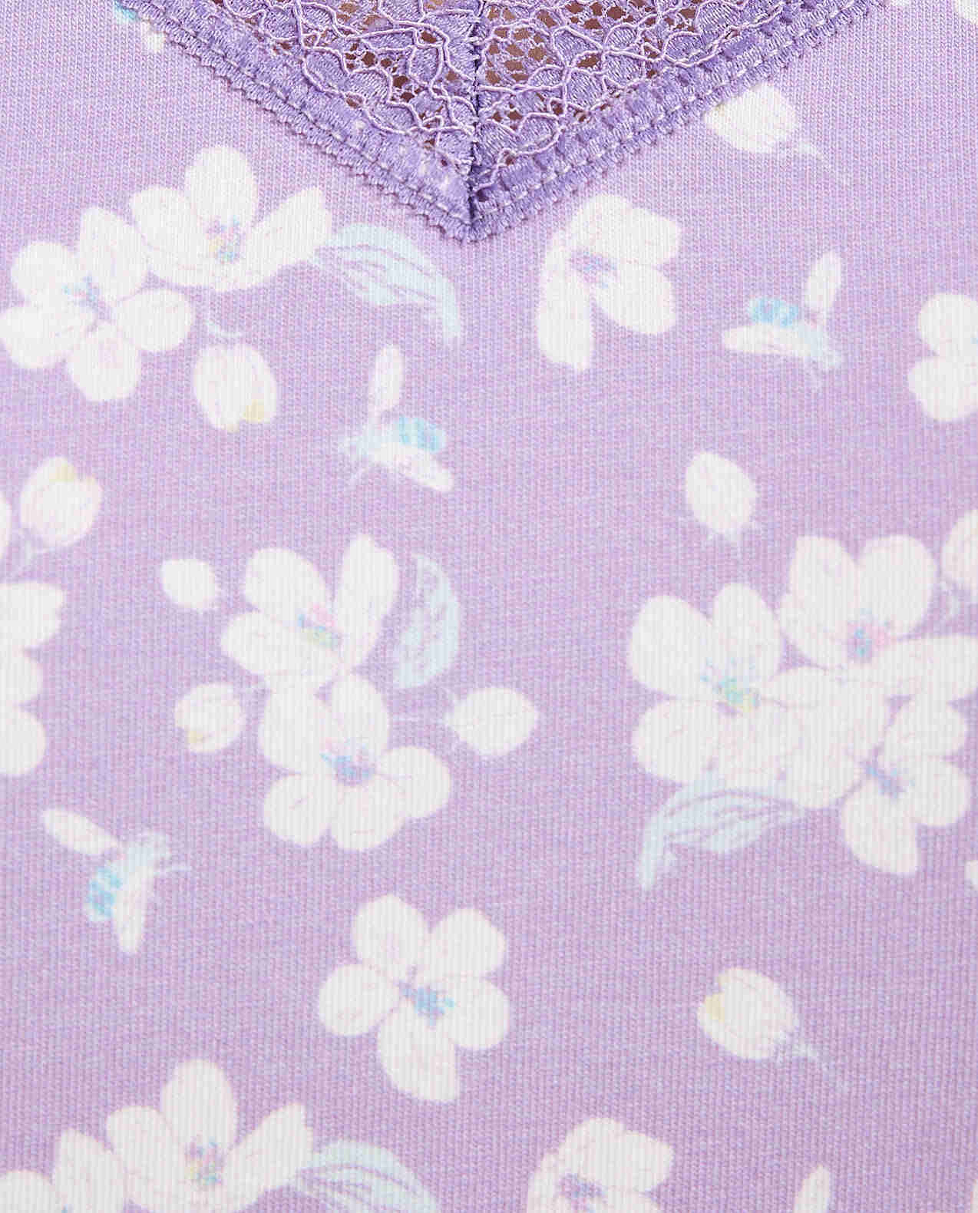 Printed Lace Trim Camisole with V-Neck