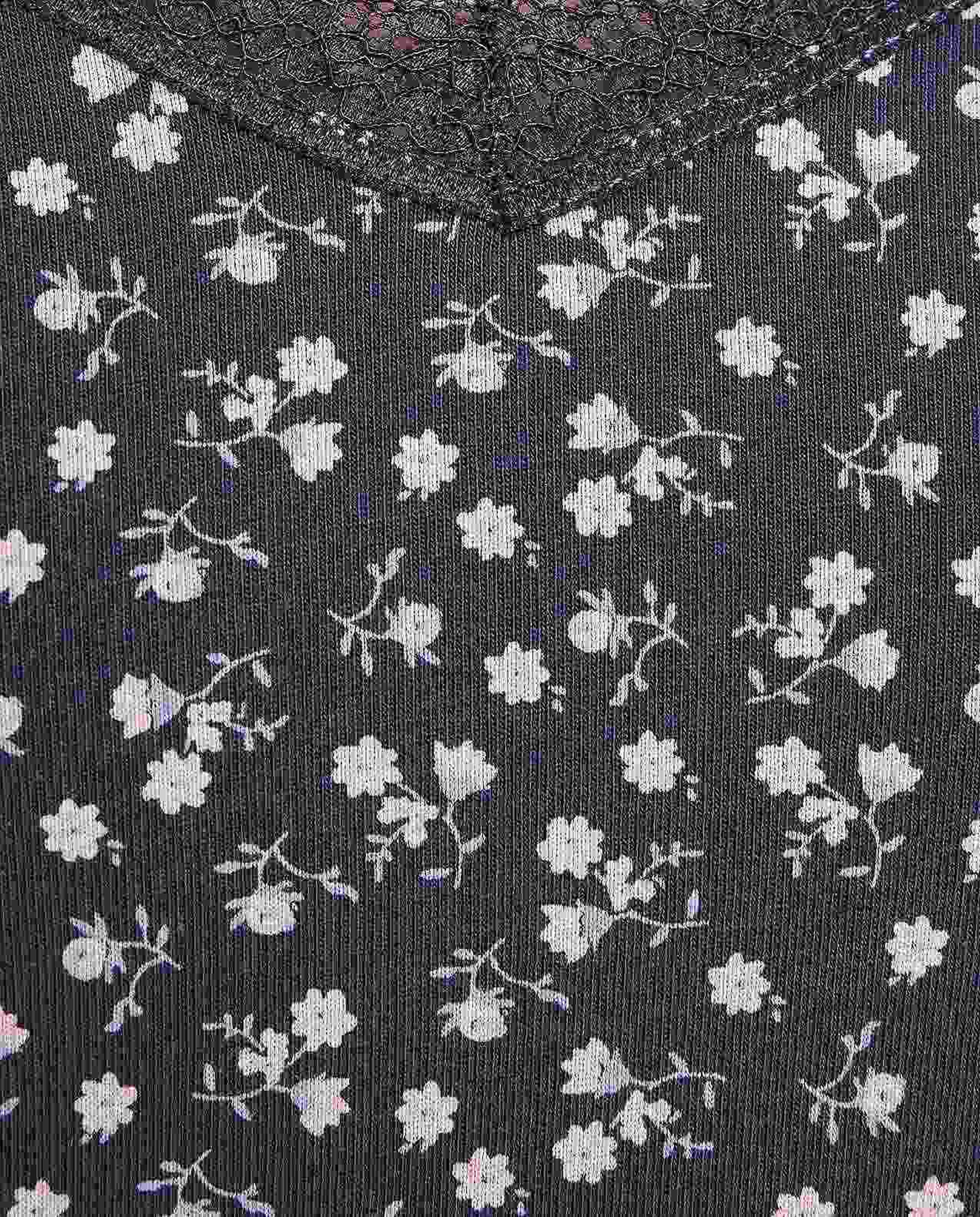 Printed Lace Trim Camisole with V-Neck