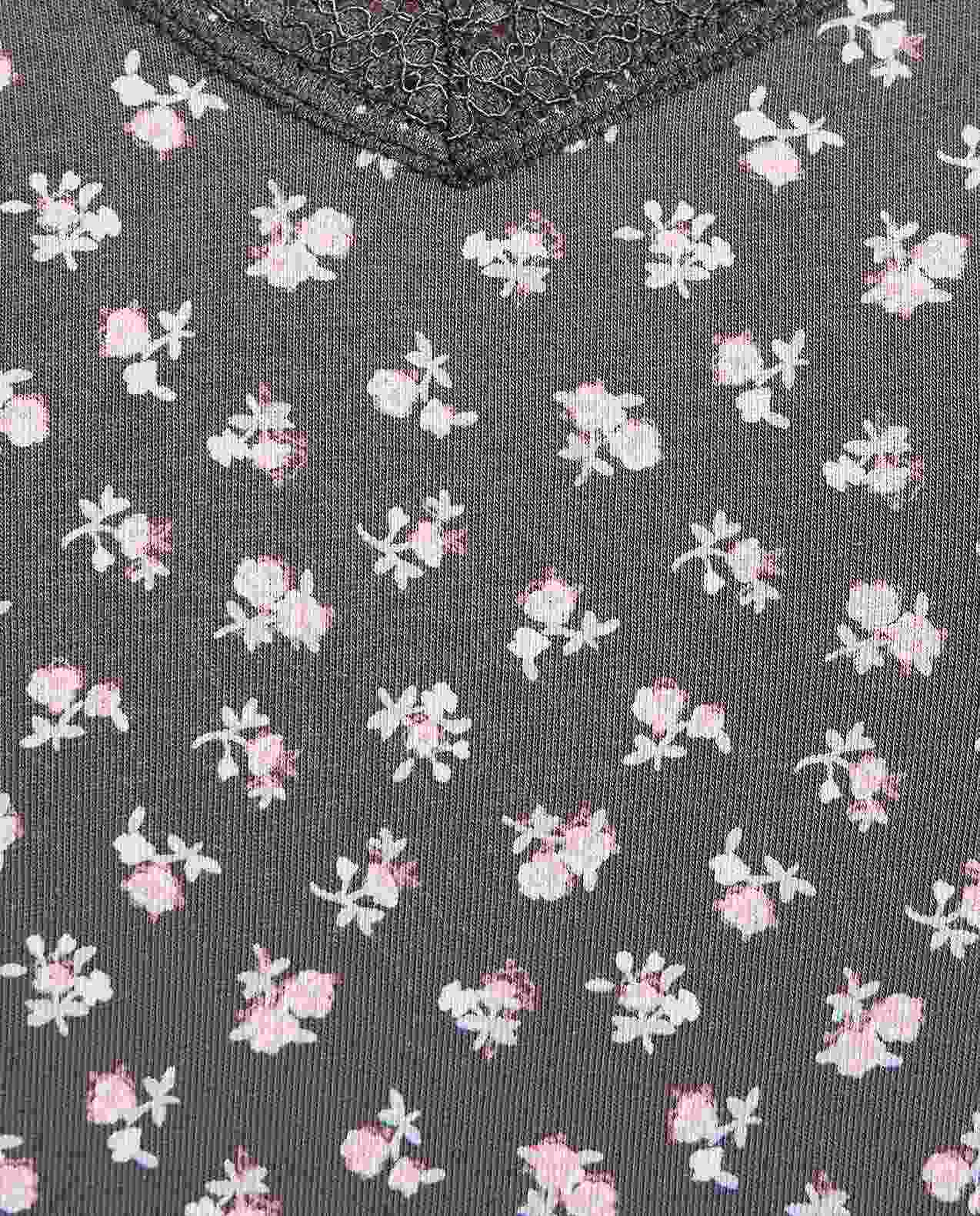 Printed Lace Trim Camisole with V-Neck