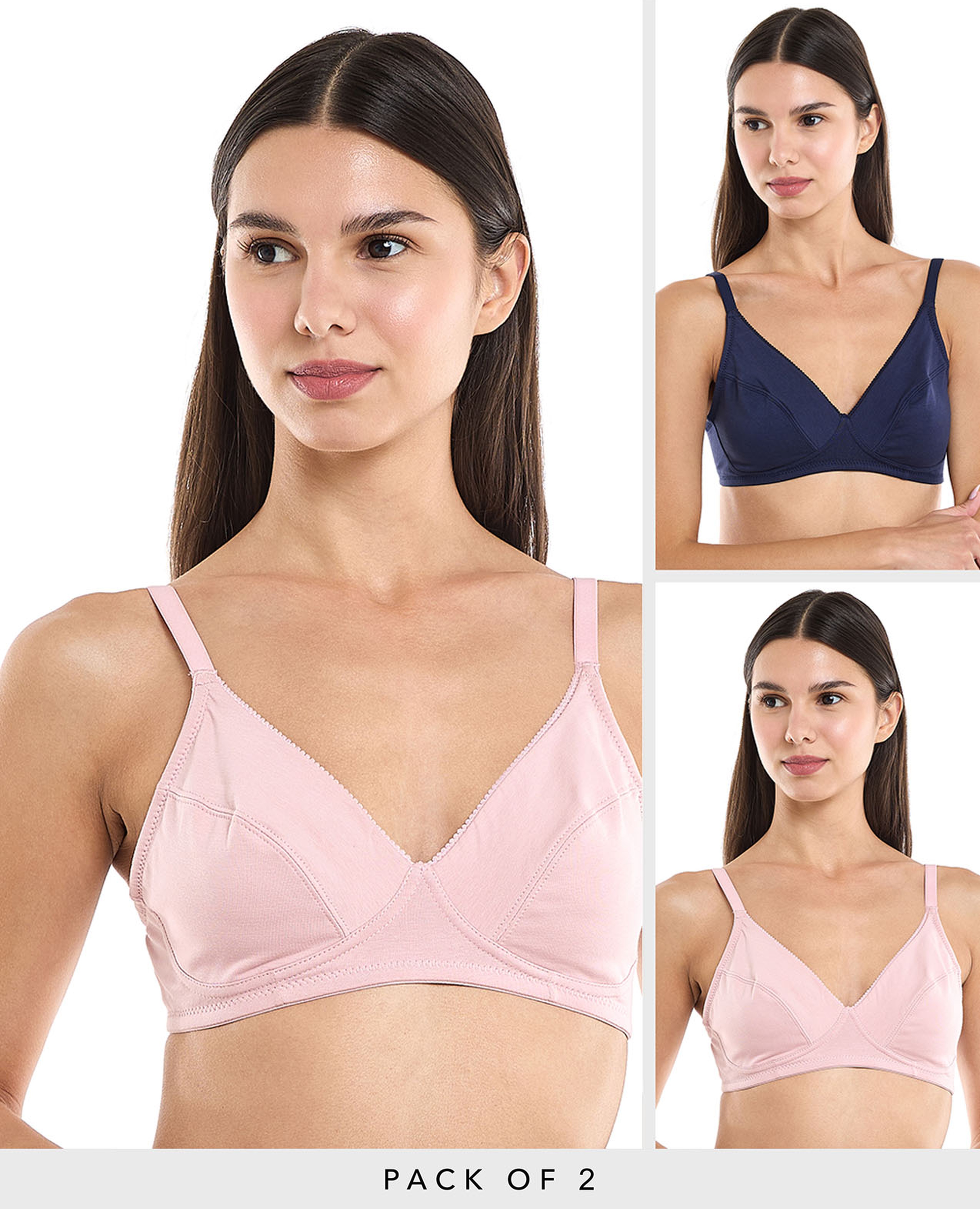 طقم حمالة صدر غير مبطنة - قطعتين