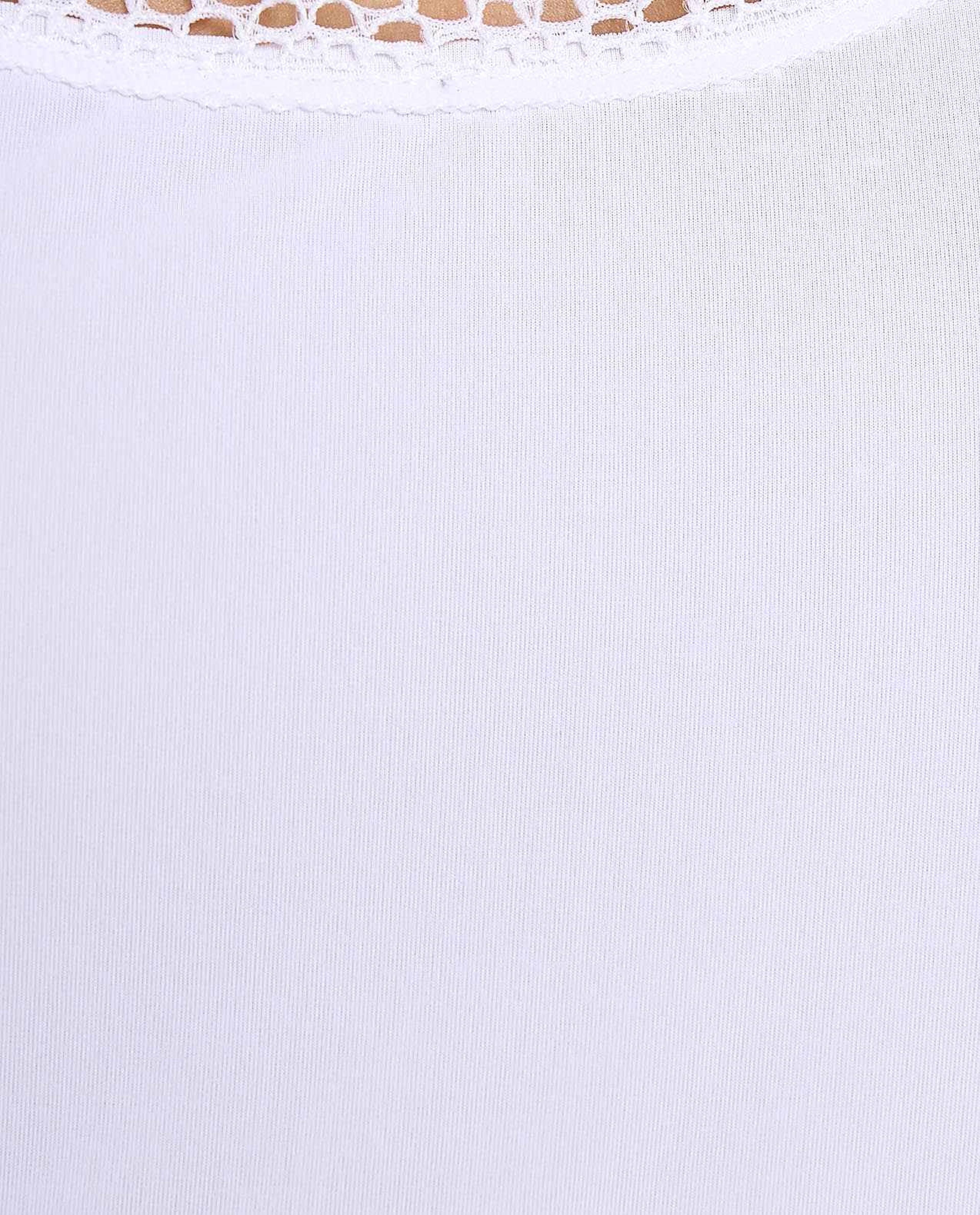 Lace Trim Sleeveless Nightgown with Scoop Neck