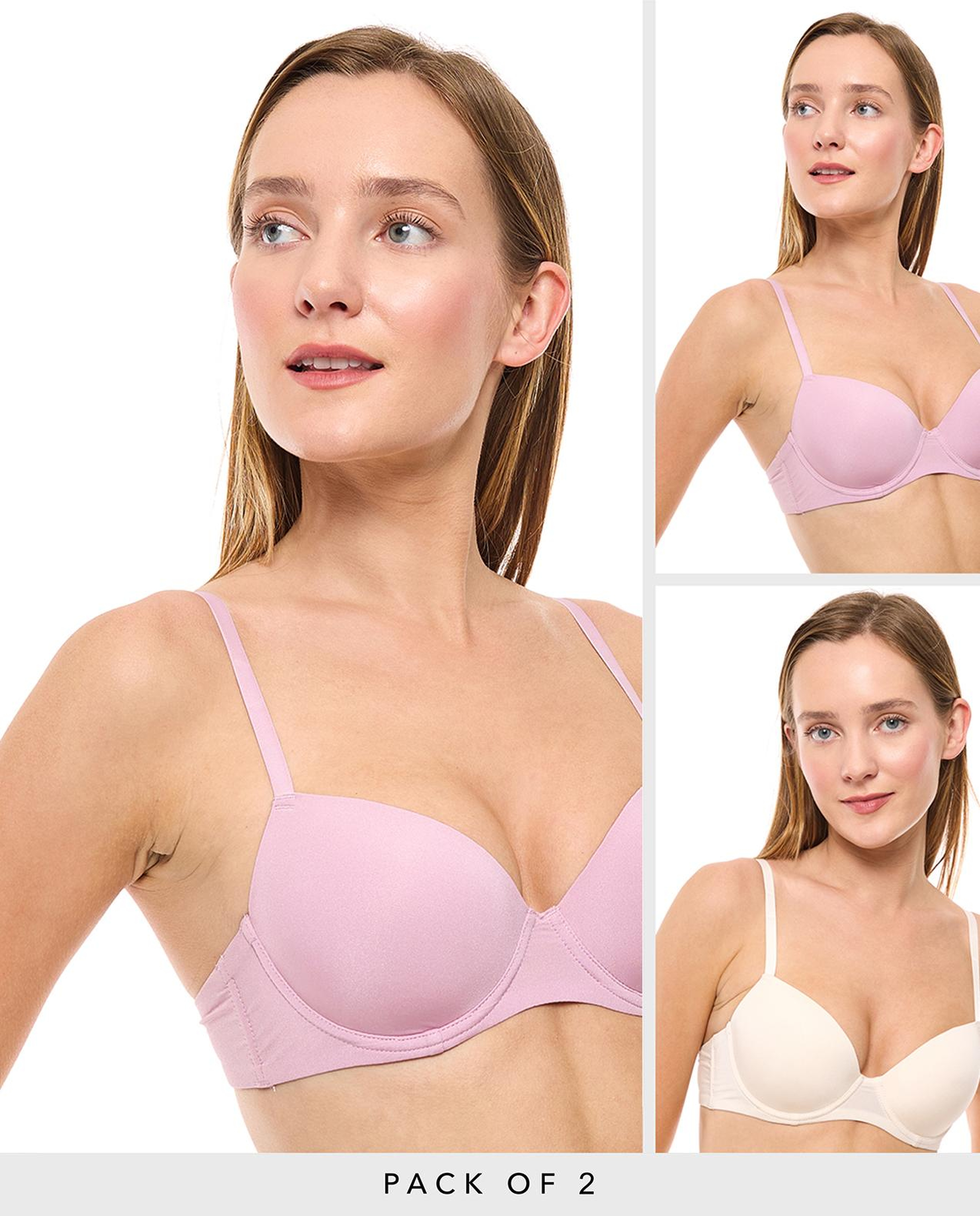 2 Pack Solid T-Shirt Bras