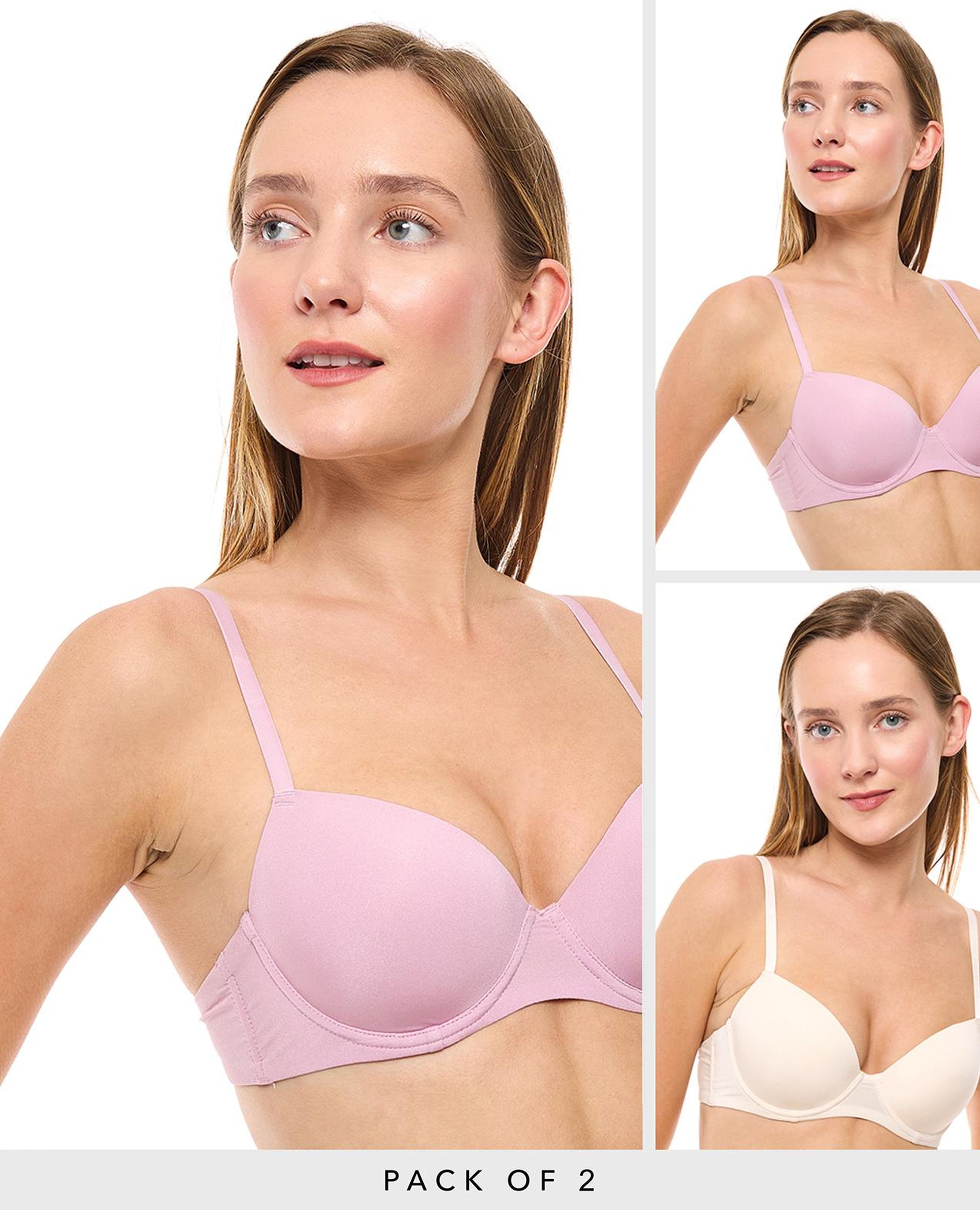 2 Pack Solid T-Shirt Bras