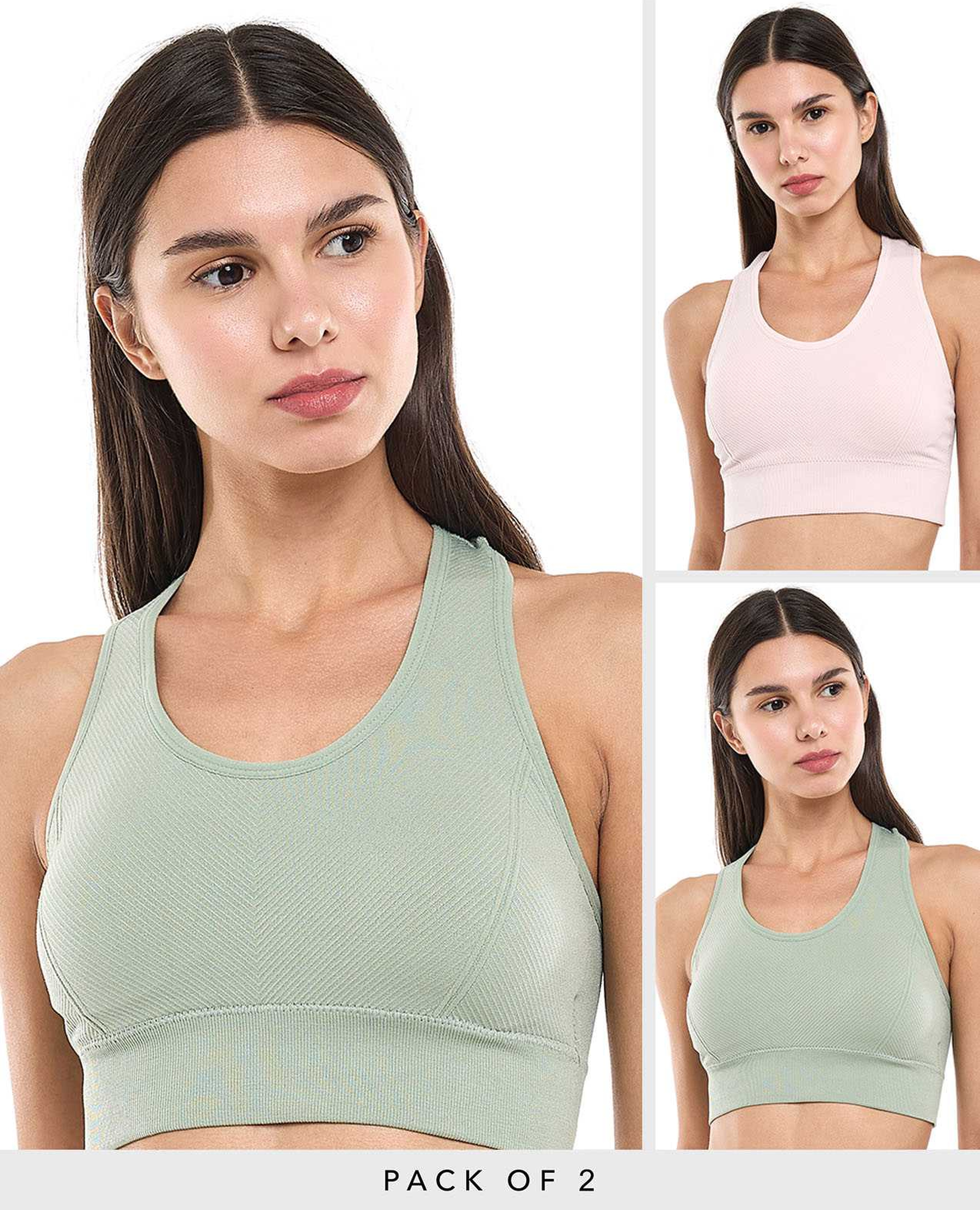 2 Pack Solid Sports Bras