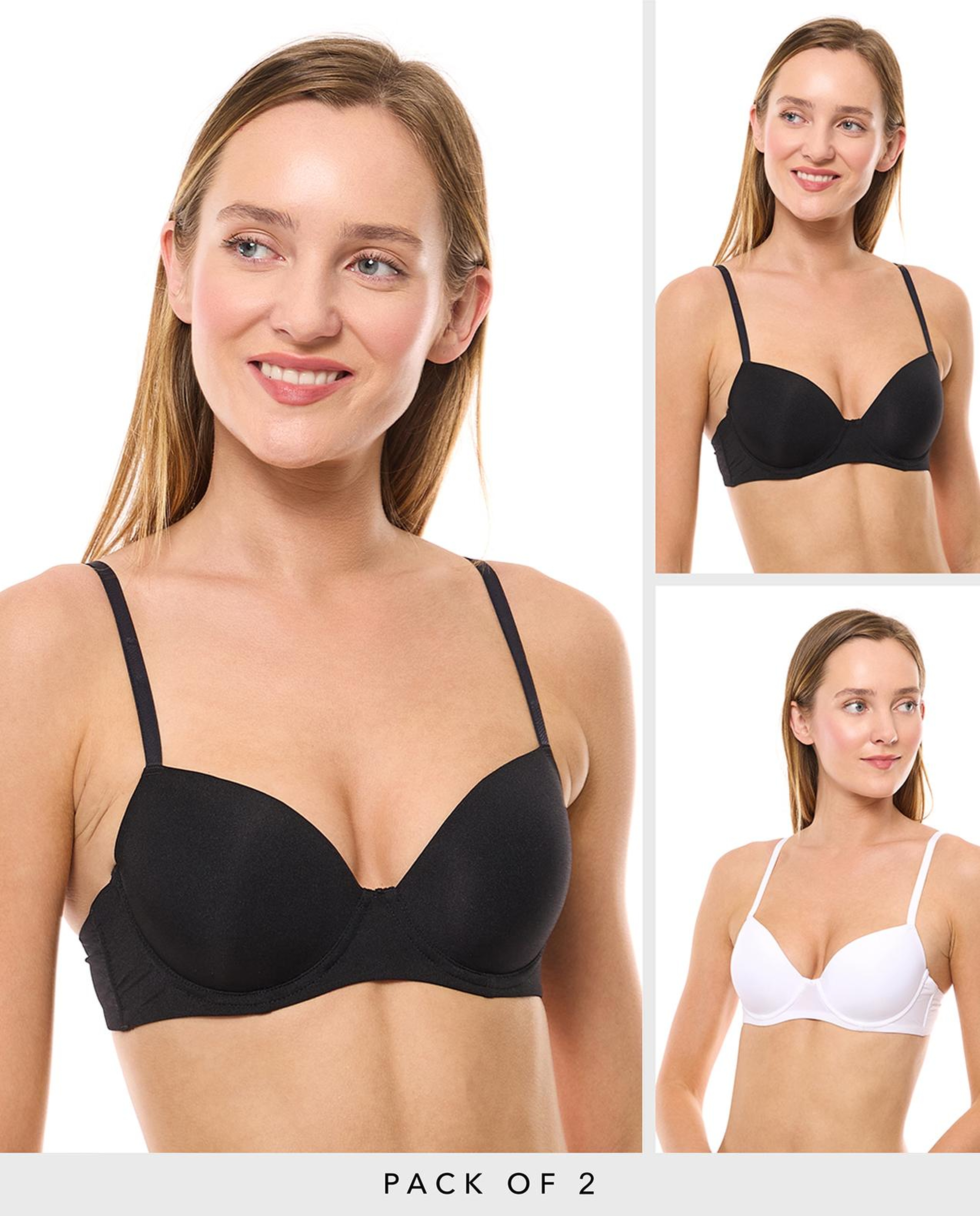 2 Pack Solid T-Shirt Bras