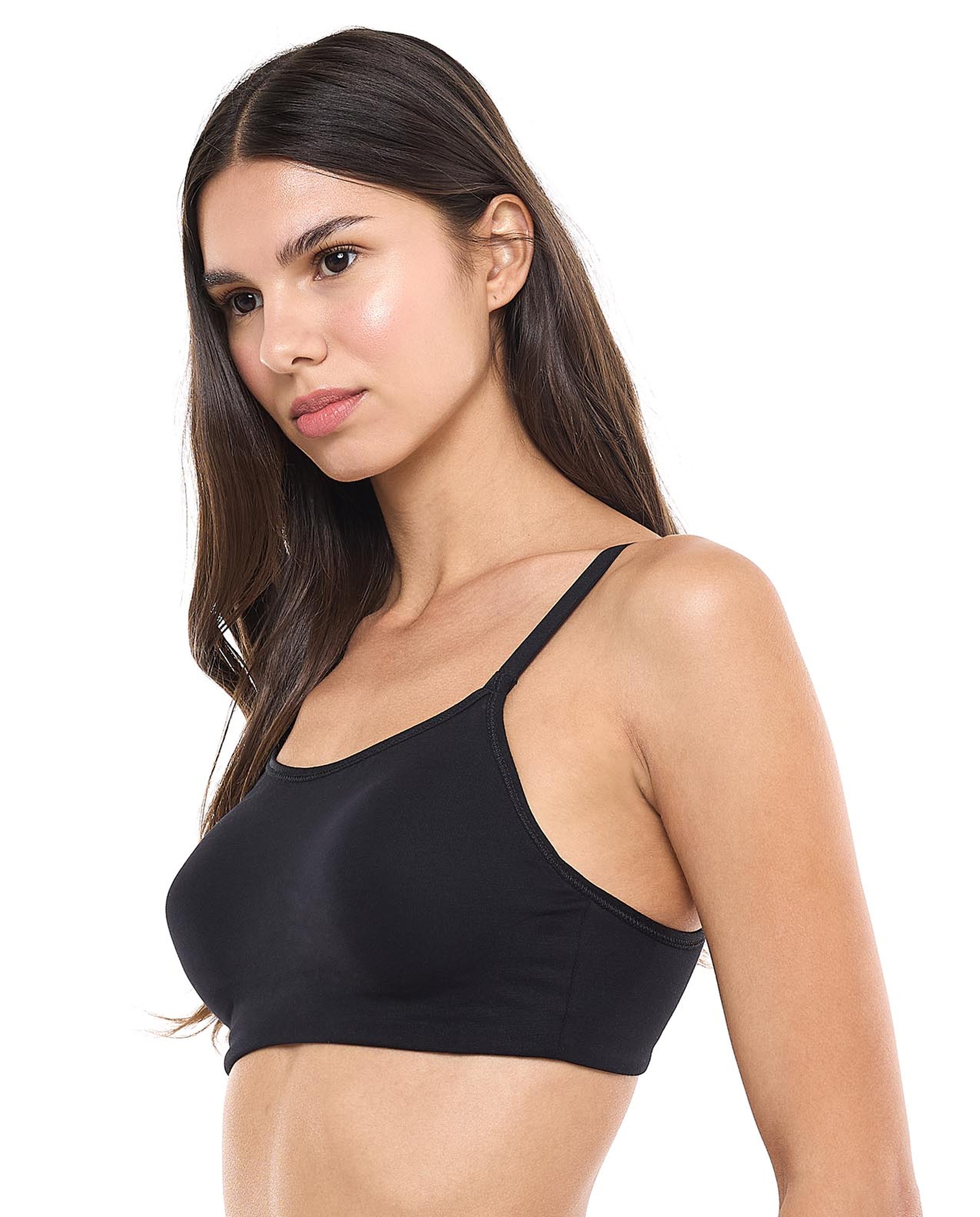 Solid Bonded Bra with Scoop Neck