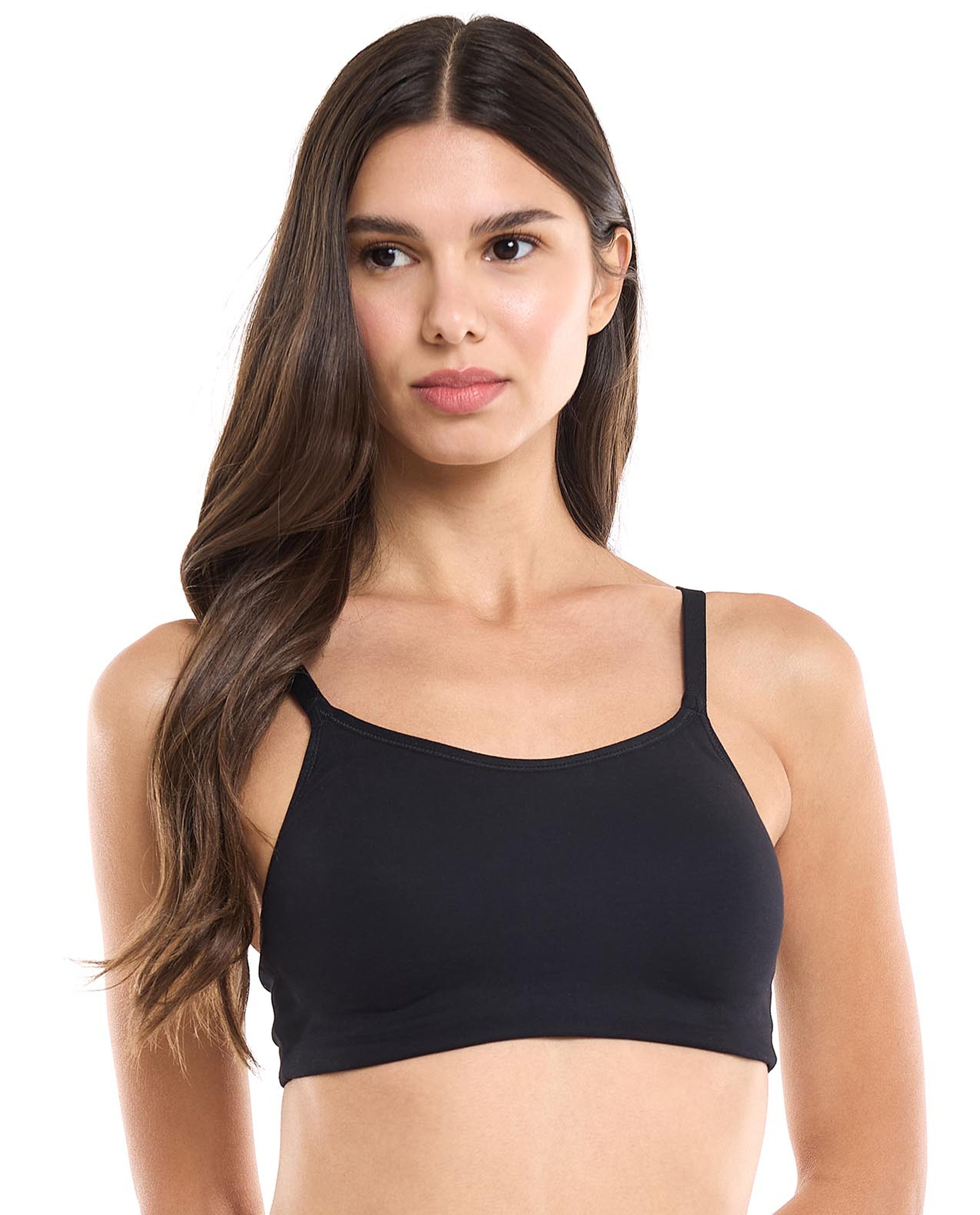 Solid Bonded Bra with Scoop Neck