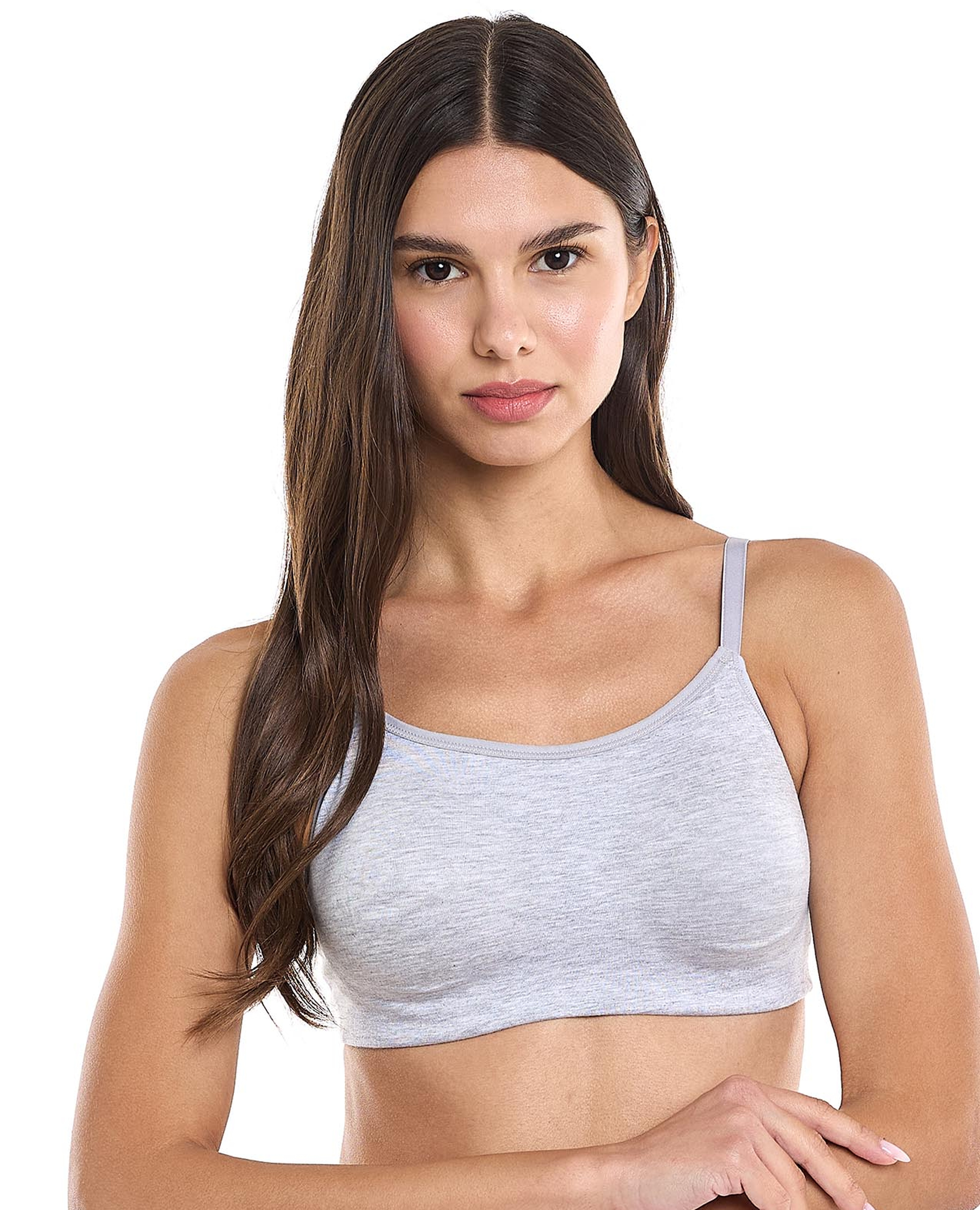 حمالة صدر سادة مبطنة بياقة مستديرة