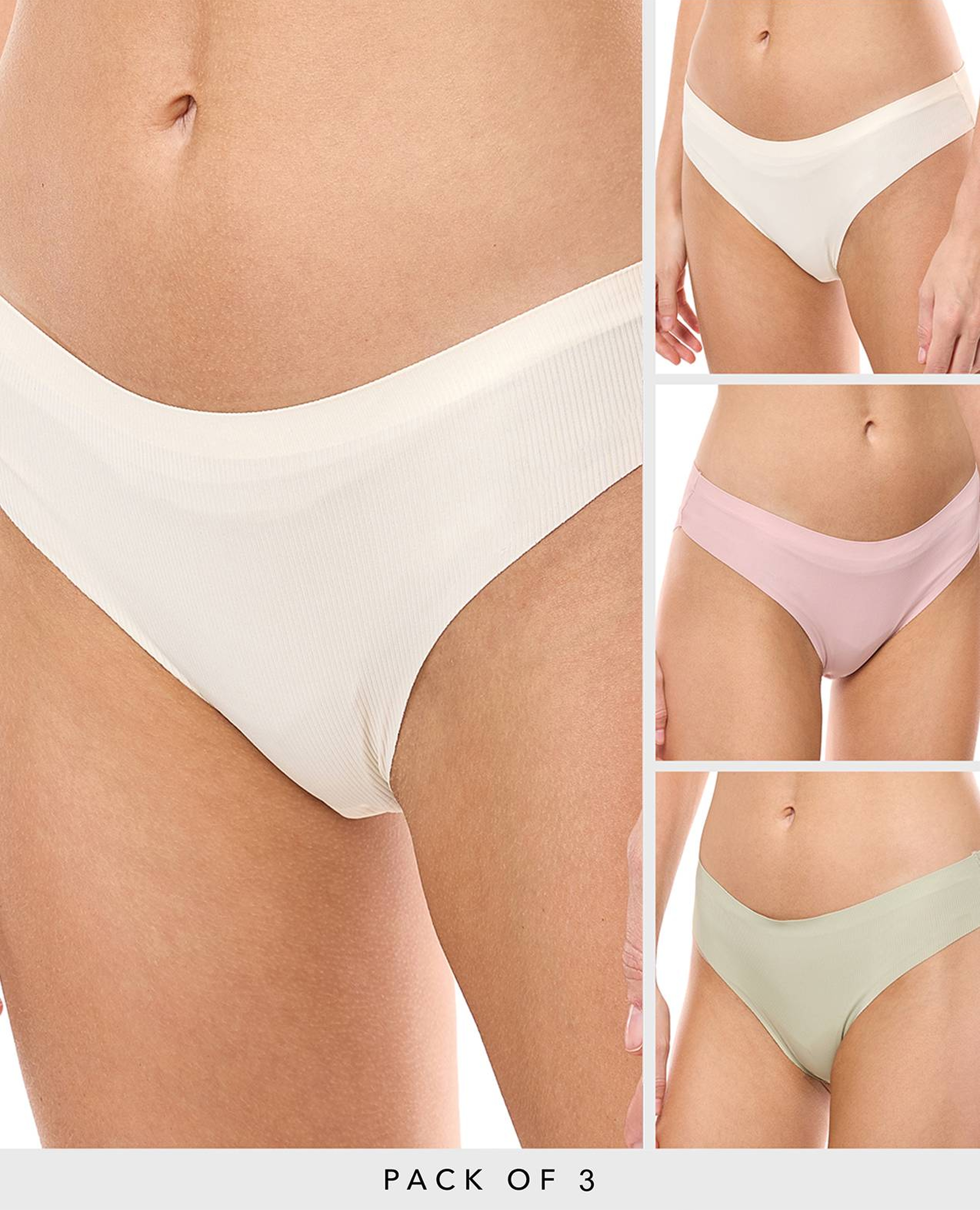 3 Pack Solid Seamless Bikini Briefs