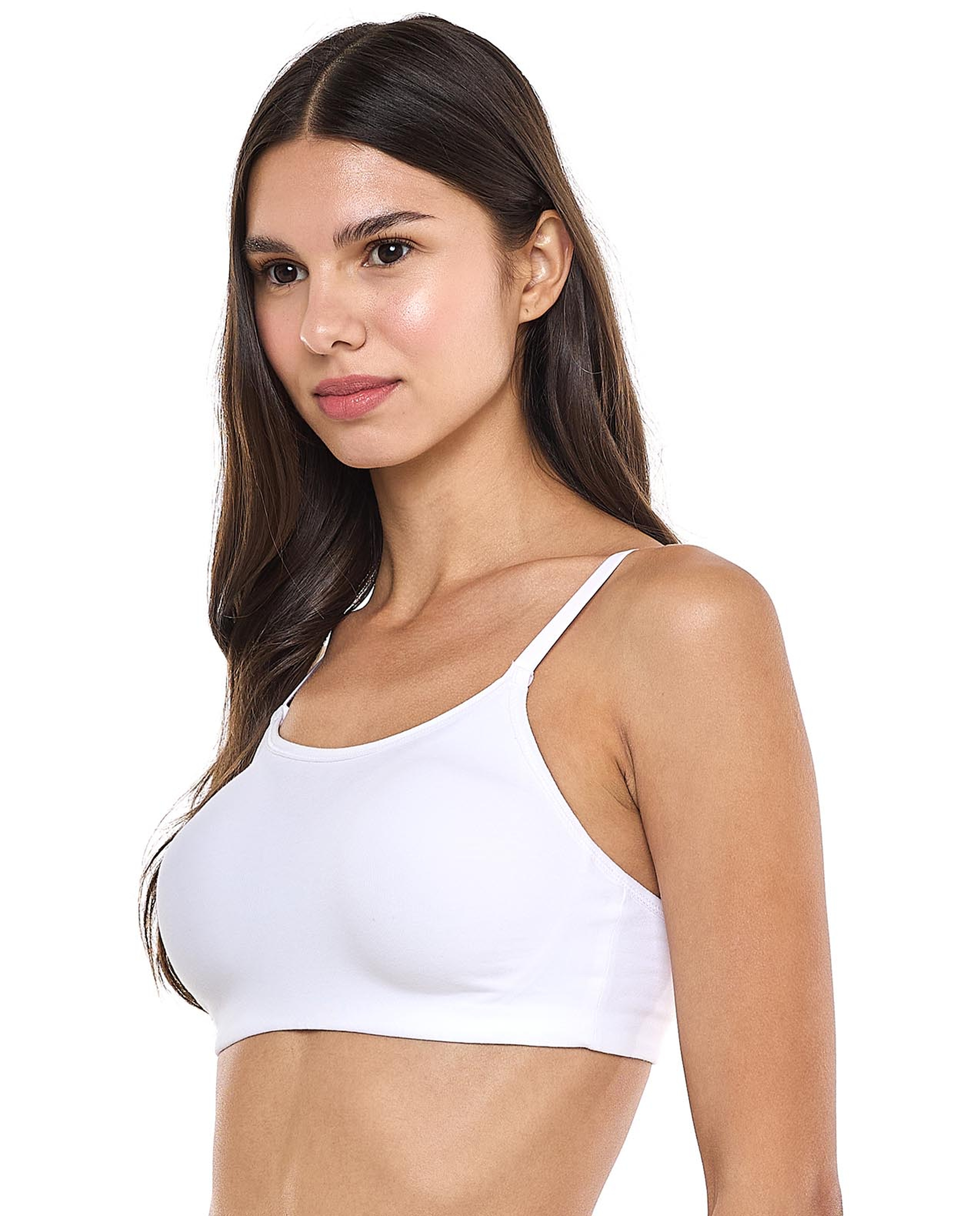 Solid Bonded Bra with Scoop Neck