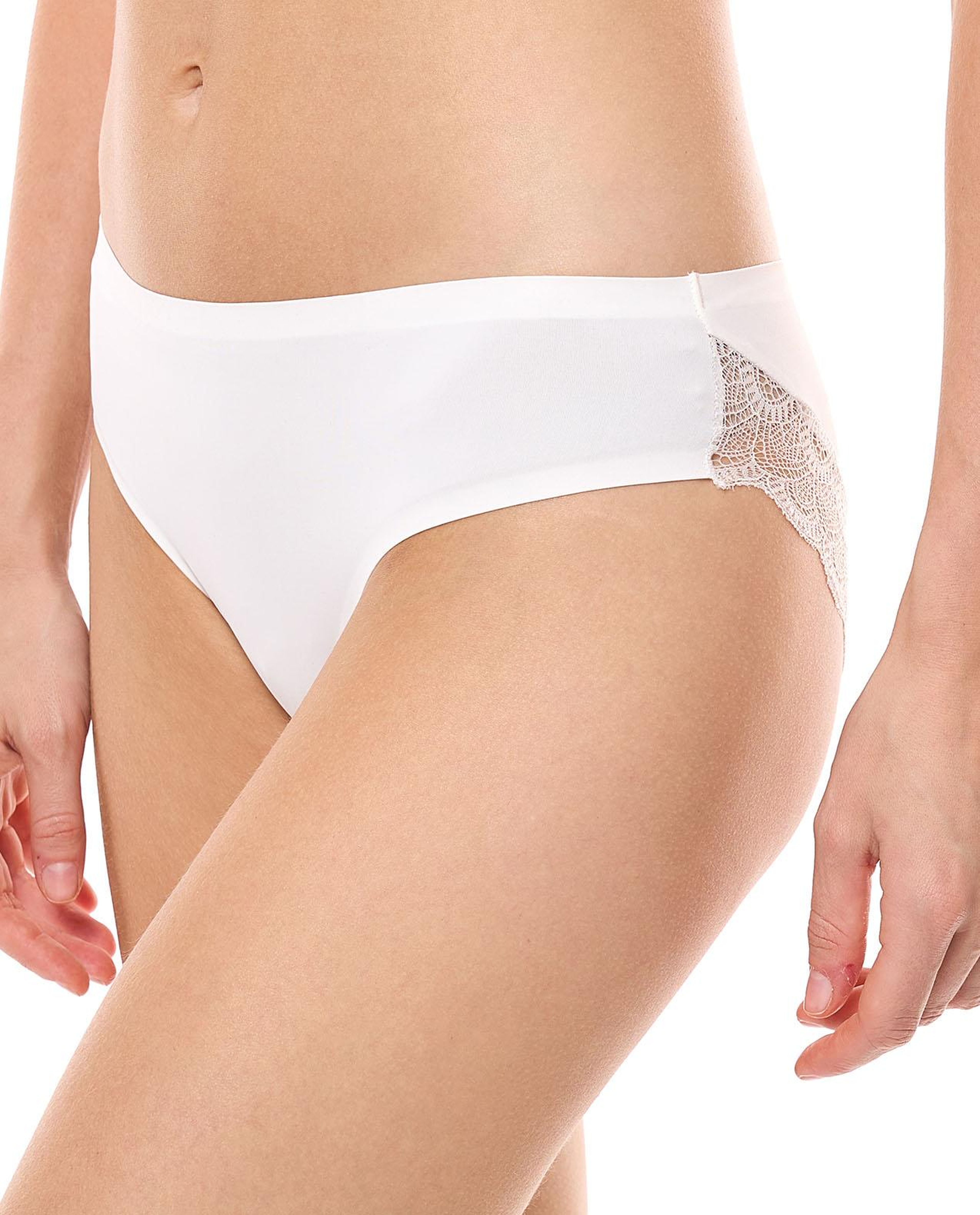 3 Pack Lace Trim Seamless Bikini Briefs