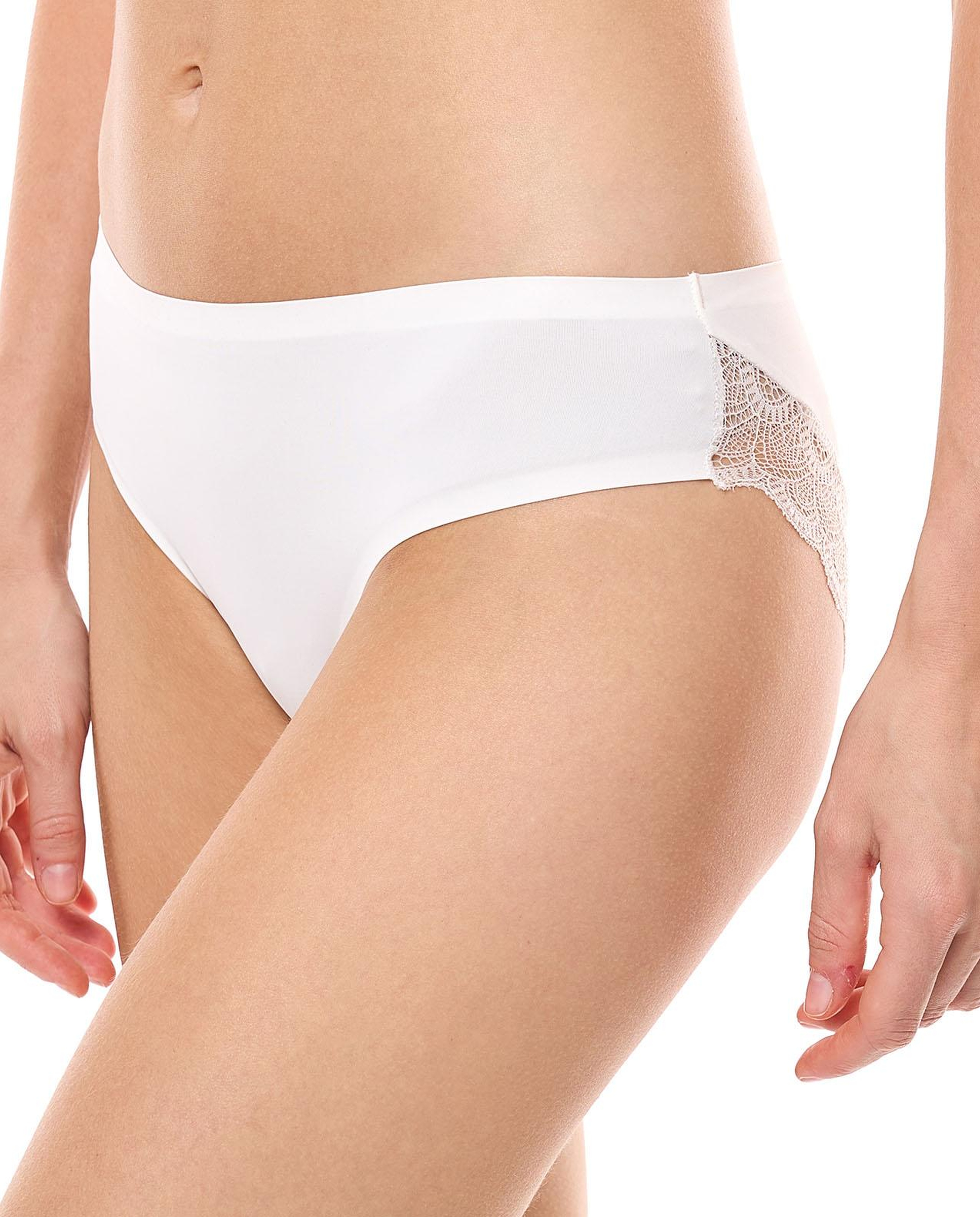 3 Pack Lace Trim Seamless Bikini Briefs