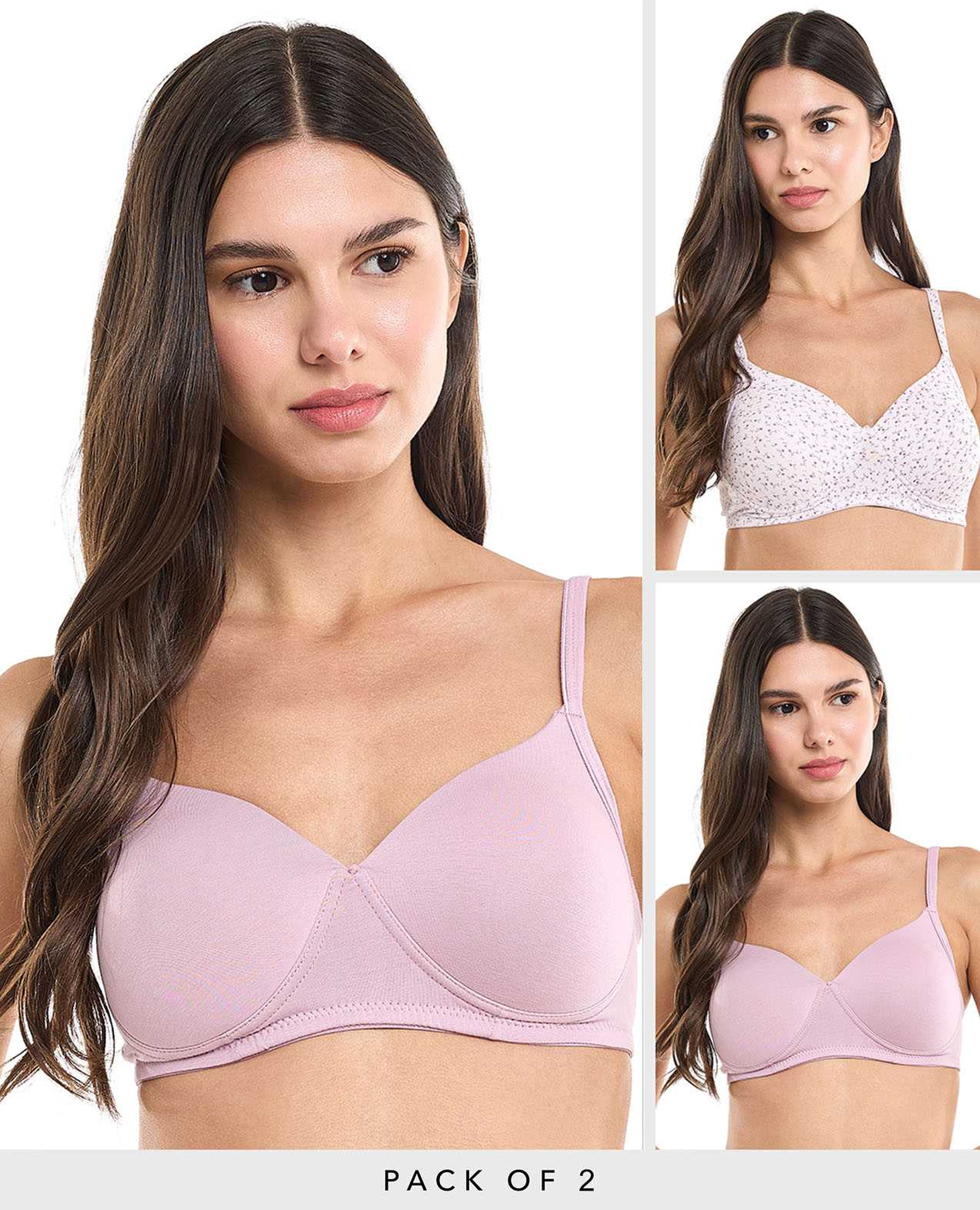 طقم حمالة صدر بدون سلك - قطعتين