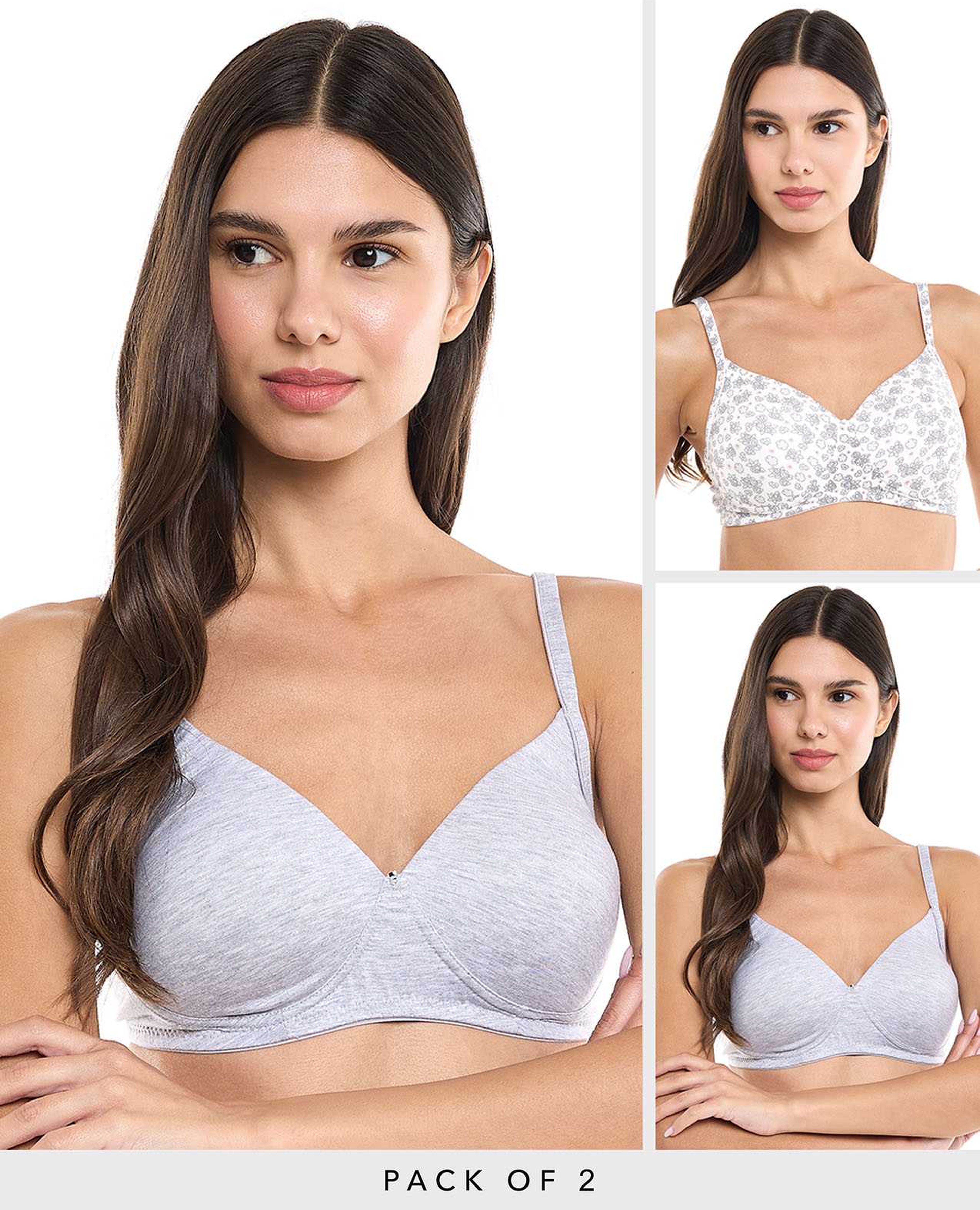 طقم حمالة صدر بدون سلك - قطعتين