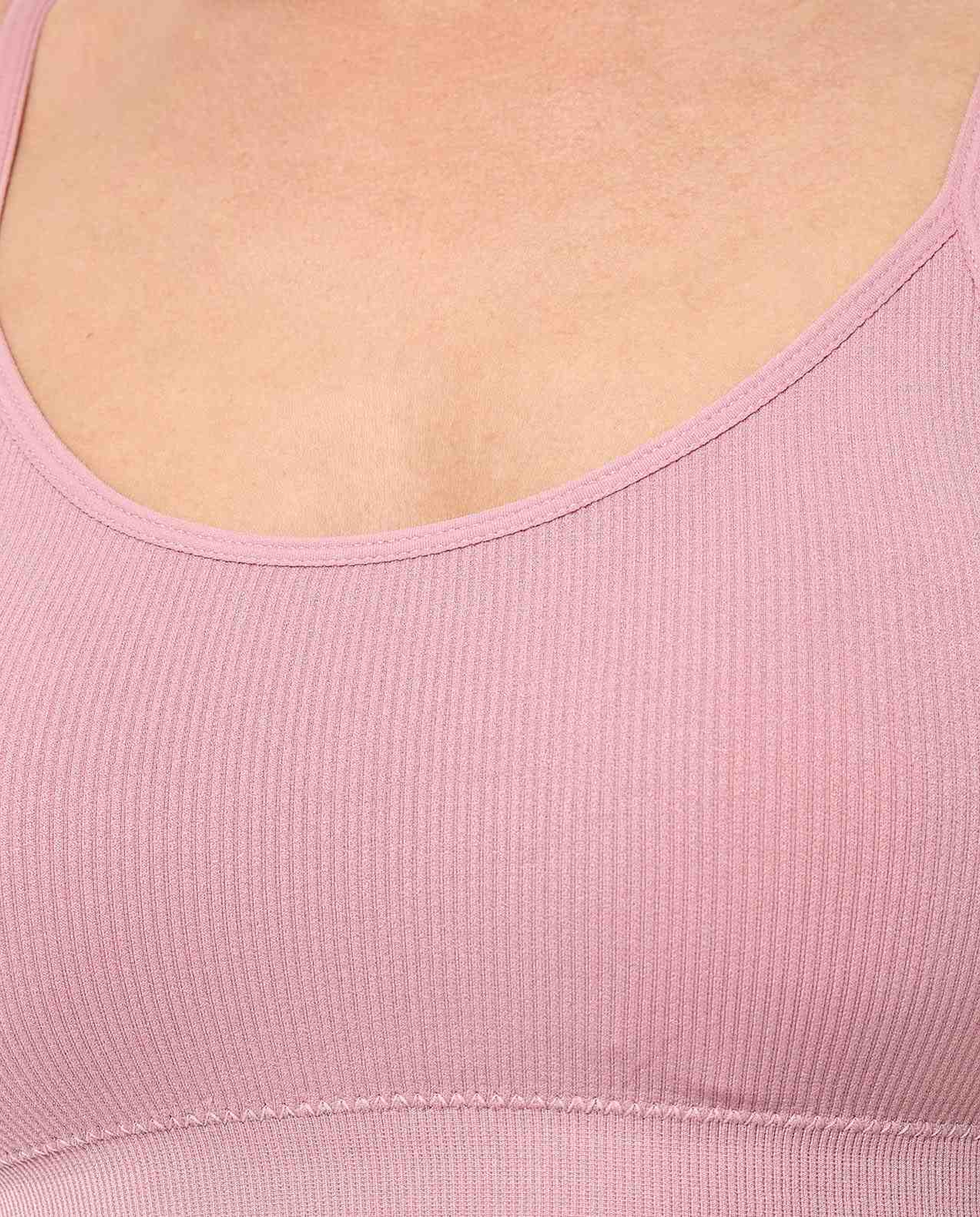 2 Pack Ribbed Padded Sports Bras