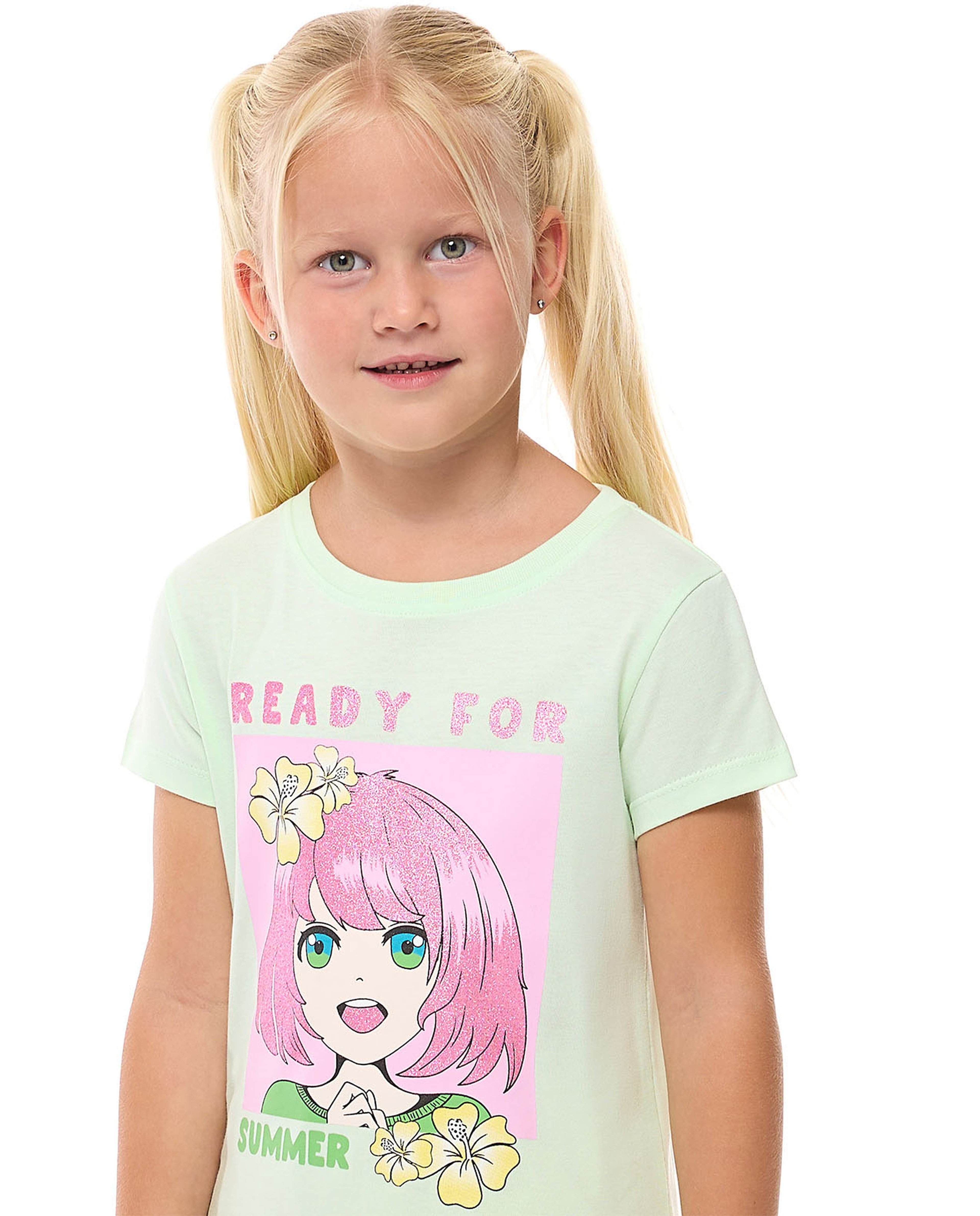 Printed T-Shirt with Crew Neck and Short Sleeves