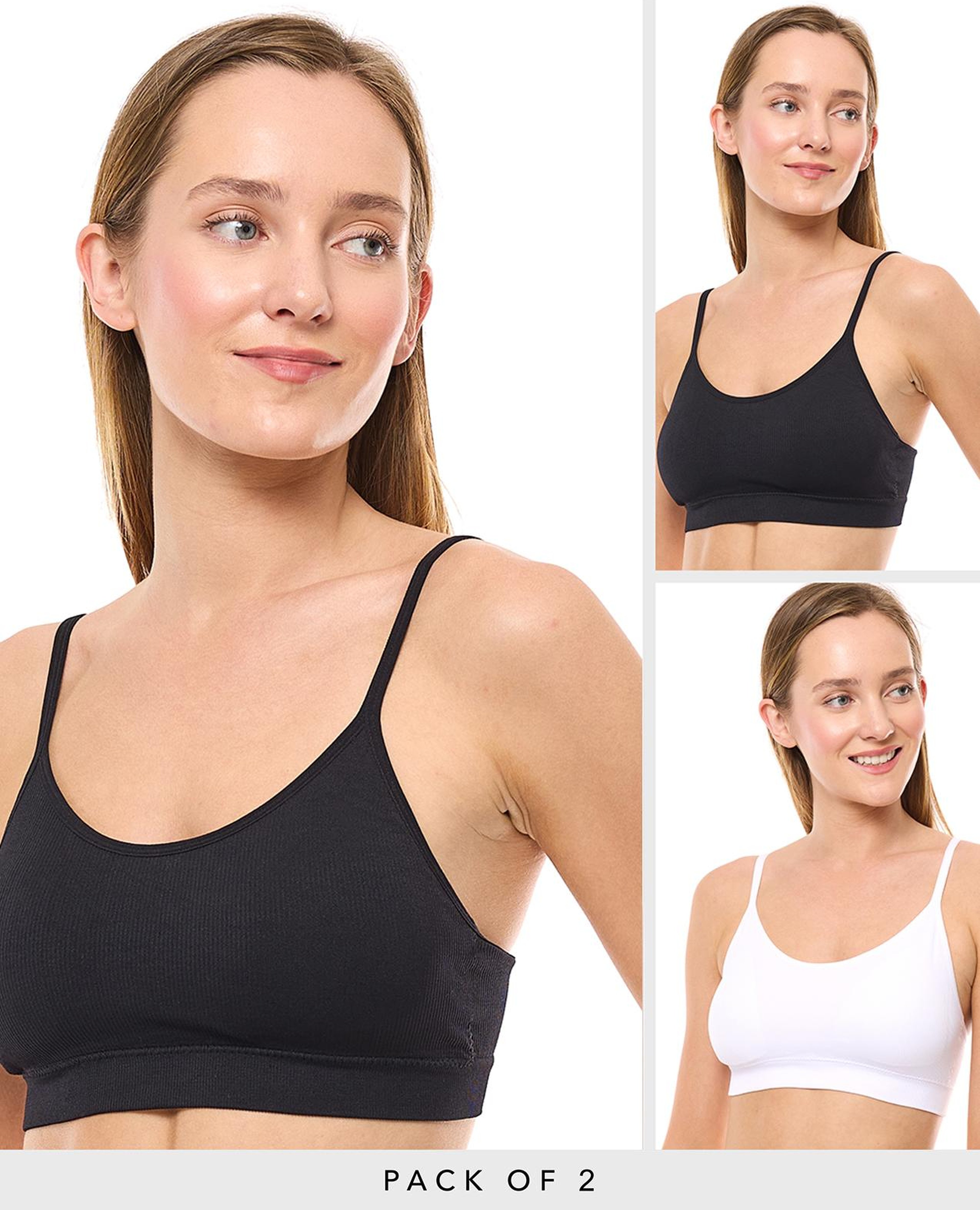 طقم حمالة صدر رياضية مبطنة ومرنة - قطعتين