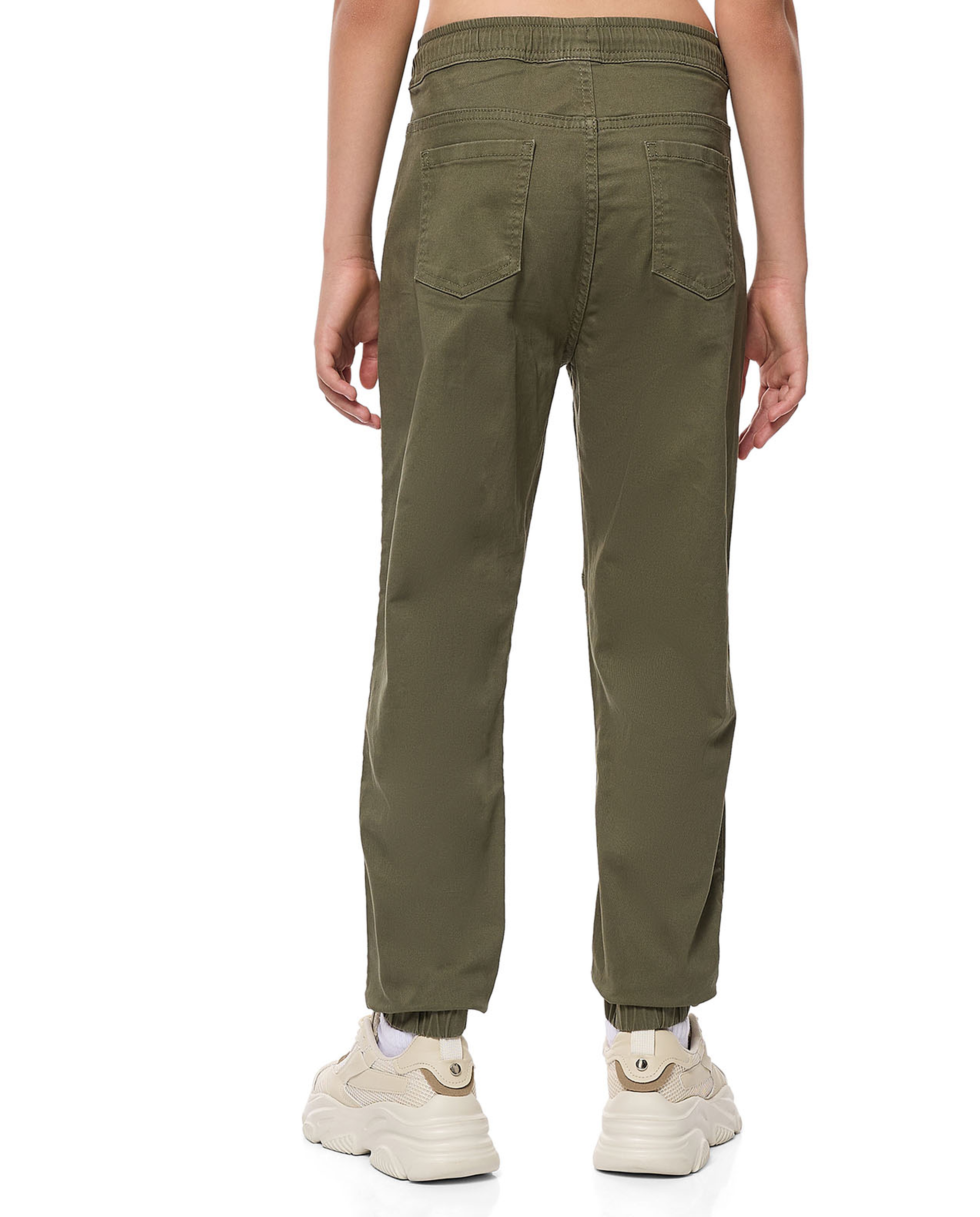 Solid Jogger Pants with Drawstring Waist