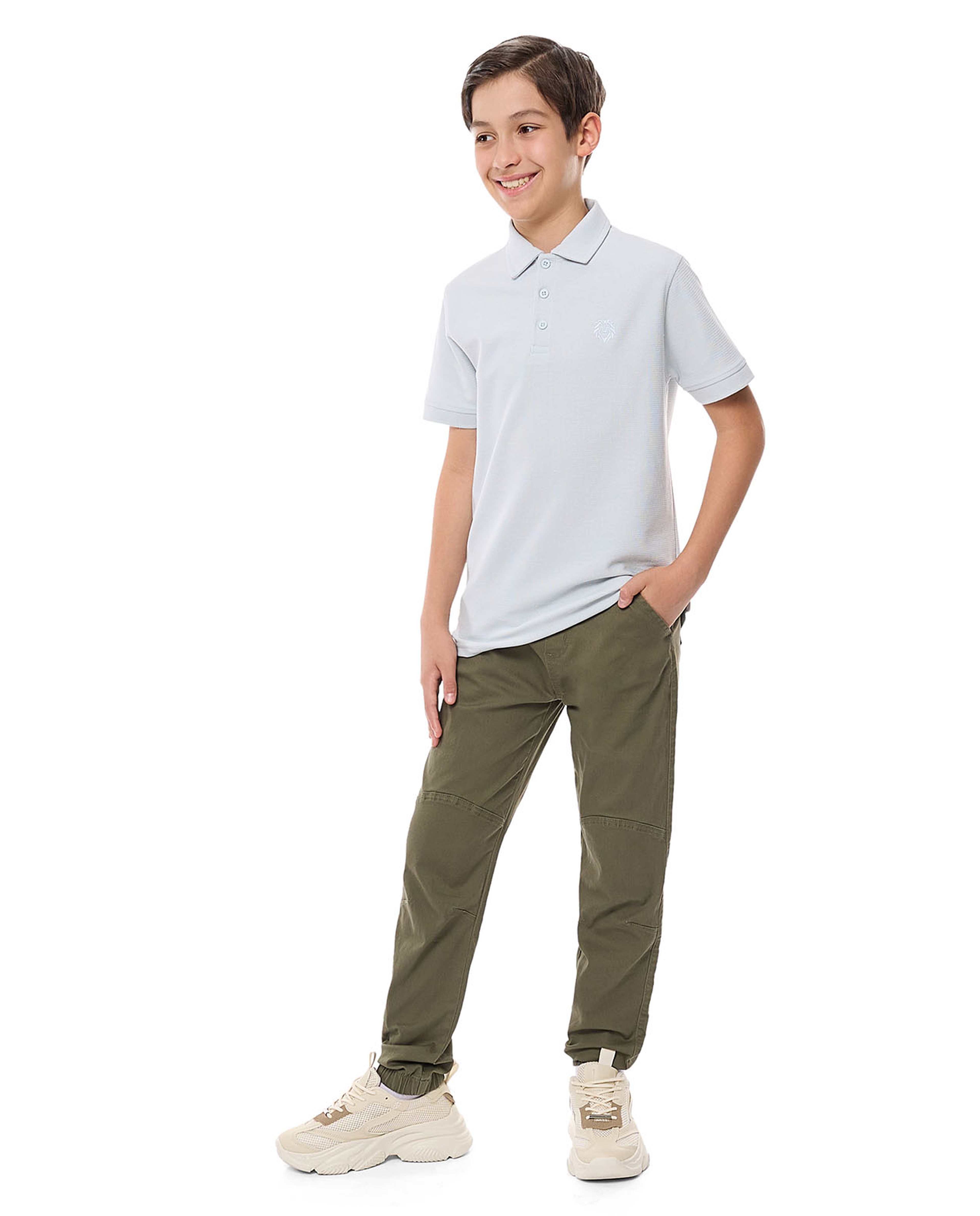 Solid Jogger Pants with Drawstring Waist