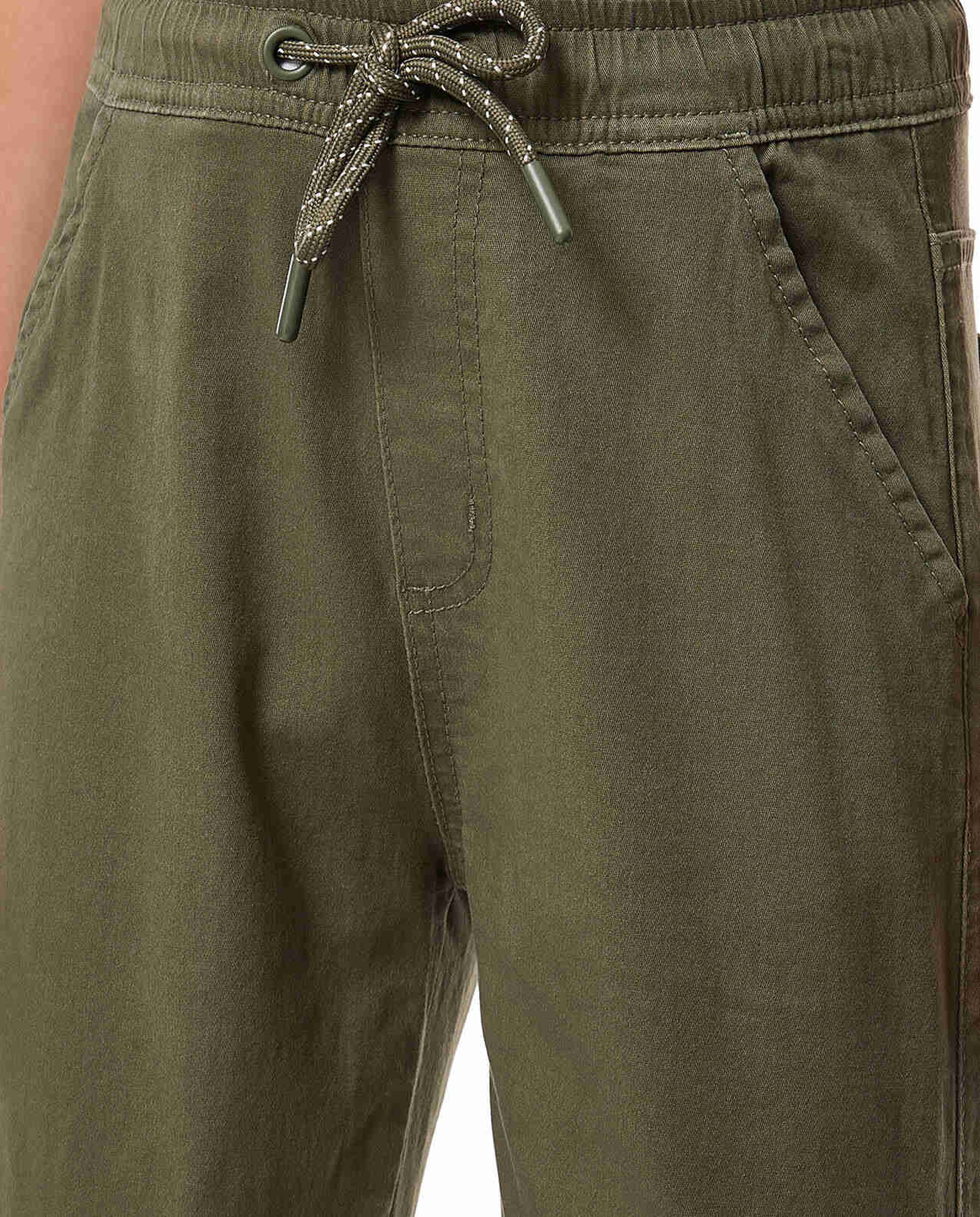 Solid Jogger Pants with Drawstring Waist