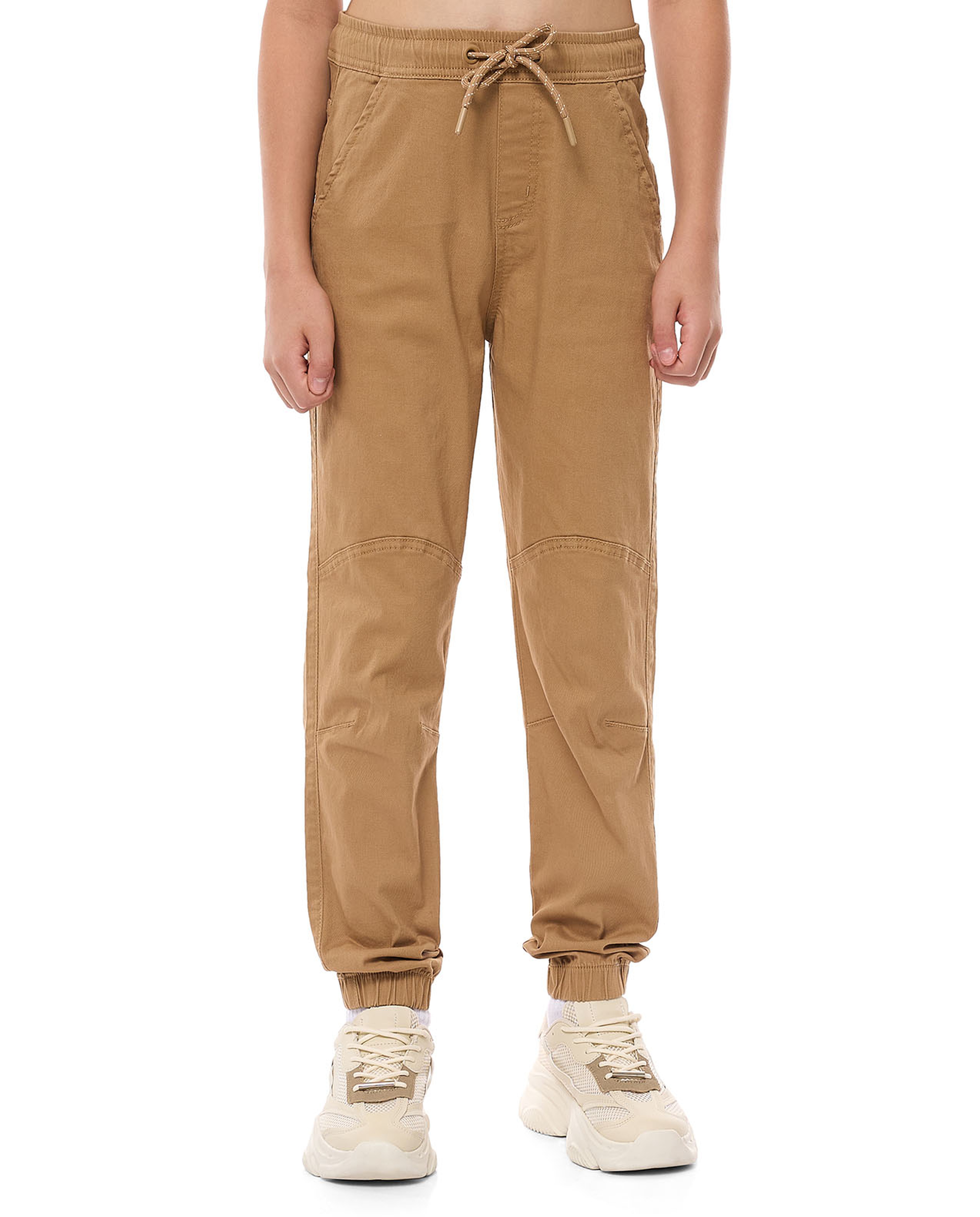 Solid Jogger Pants with Drawstring Waist
