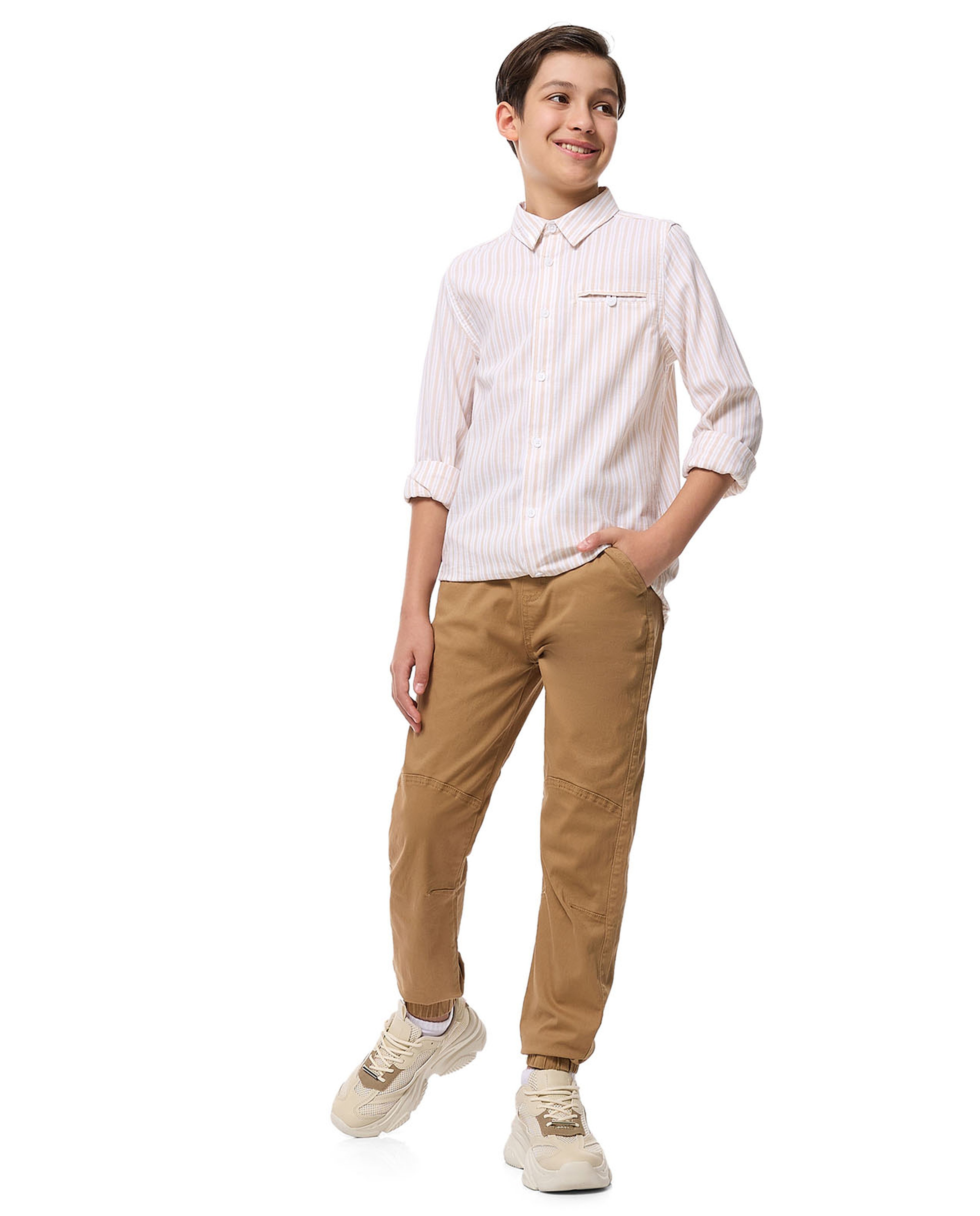 Solid Jogger Pants with Drawstring Waist